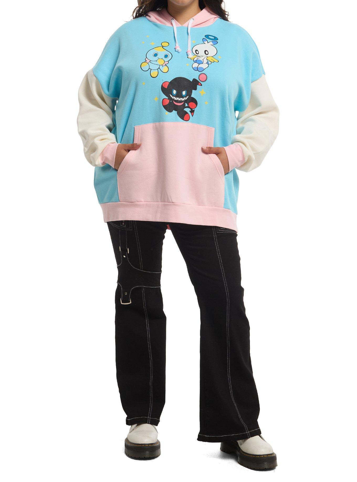 Sonic The Hedgehog Chao Trio Girls Oversized Hoodie Plus Size, MULTI, alternate - view 3