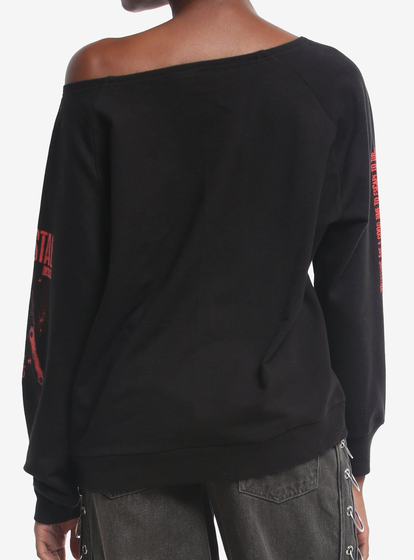 Friday The 13th Happy Camping Off-Shoulder Girls Sweatshirt, MULTI, alternate - view 3
