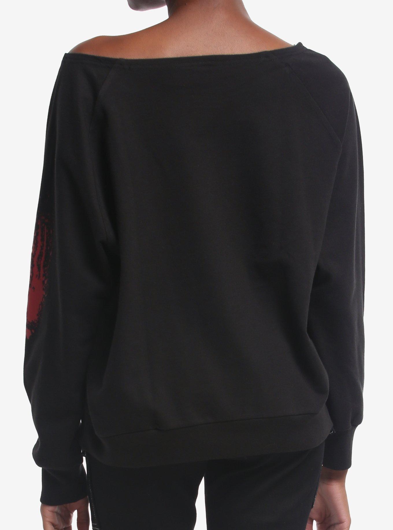 A Nightmare On Elm Street Writing Girls Off-Shoulder Sweatshirt, MULTI, alternate - view 3