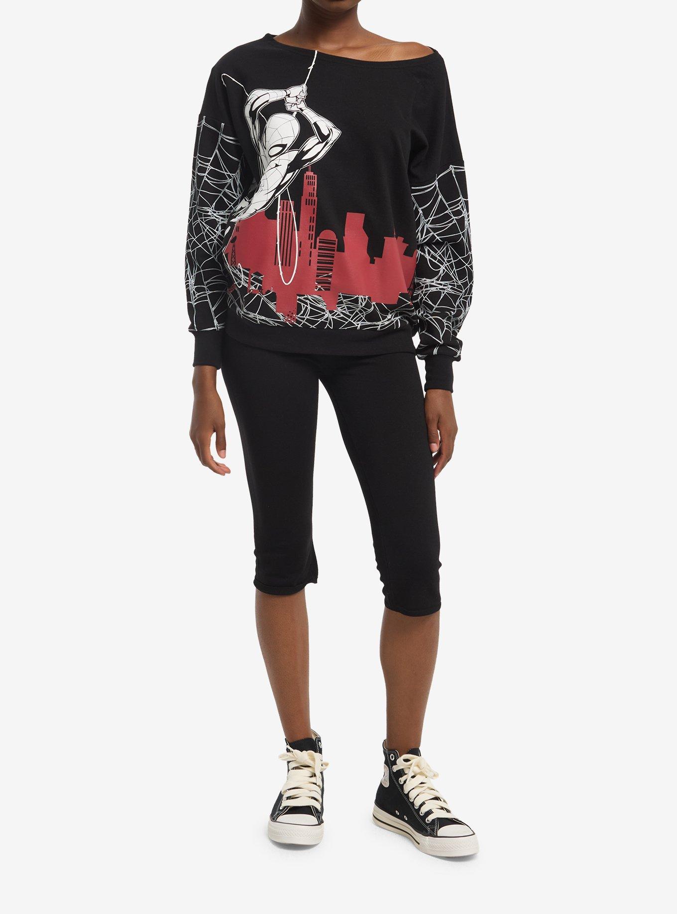 Marvel Spider-Man City Girls Off-Shoulder Sweatshirt, MULTI, alternate - view 2