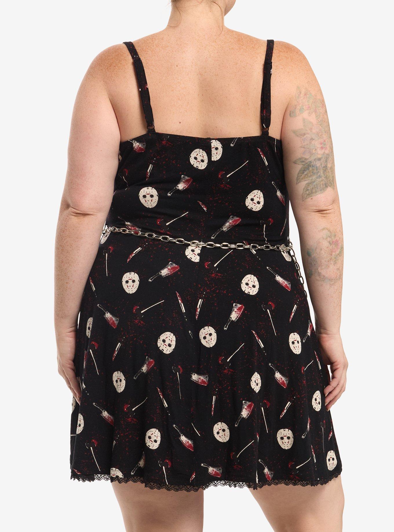 Friday The 13th Weapon Cami Dress With Chain Belt Plus Size, MULTI, alternate - view 3