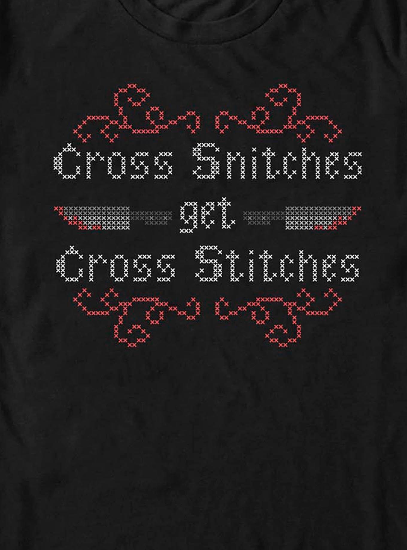 Snitches Get Stitches T-Shirt, BLACK, alternate