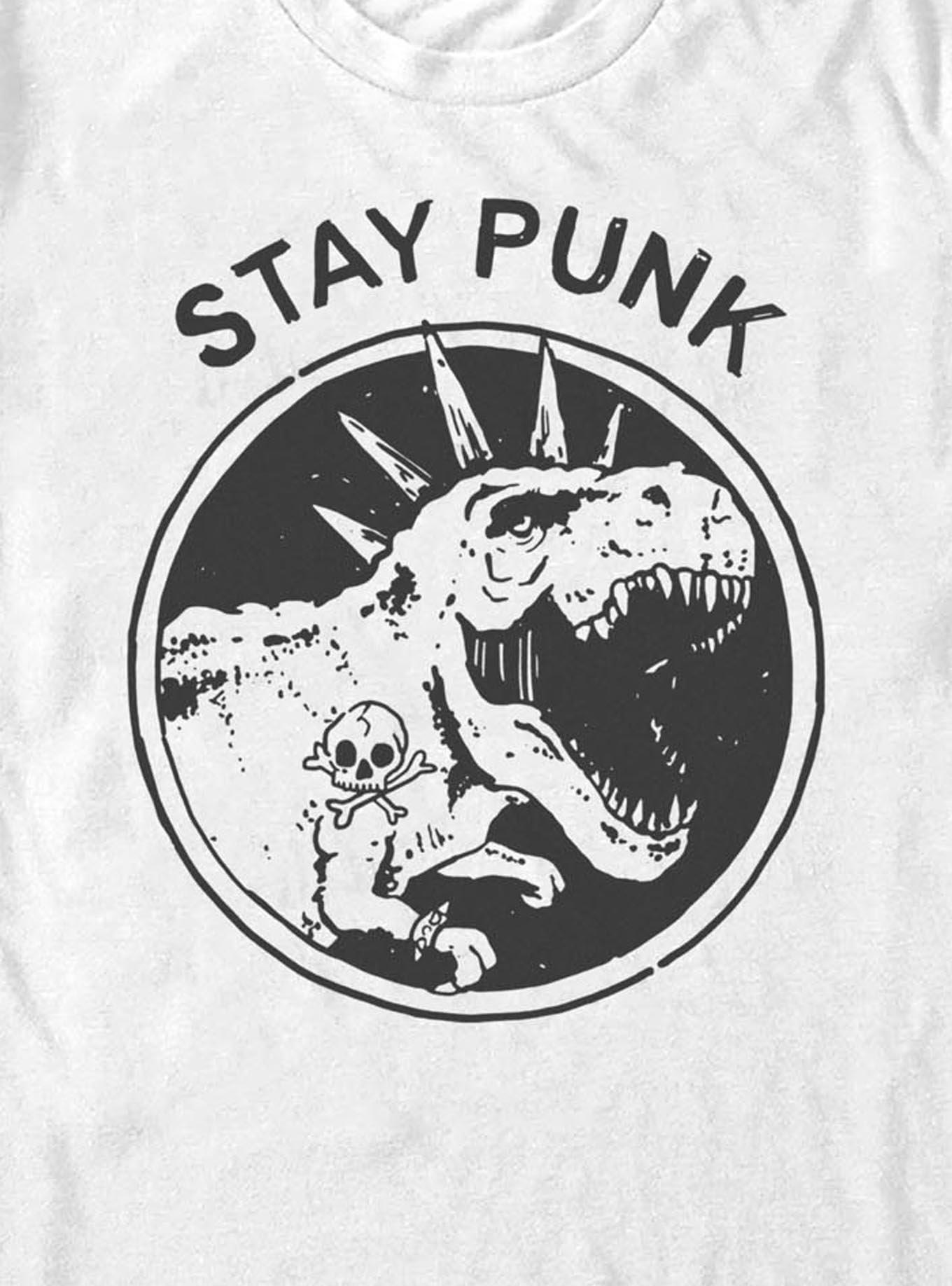 Stay Punk Dino T-Shirt, WHITE, alternate