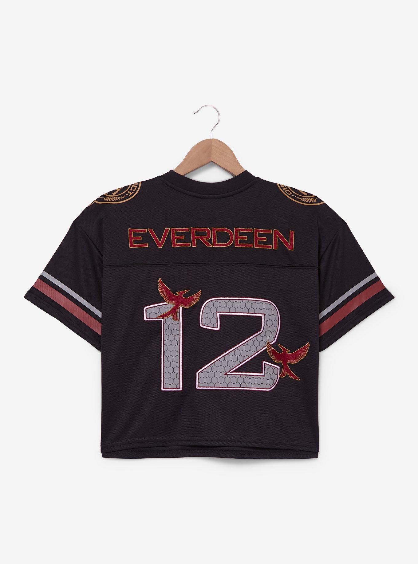 The Hunger Games Katniss Everdeen Women's Cropped Football Jersey - BoxLunch Exclusive, RED, alternate - view 2