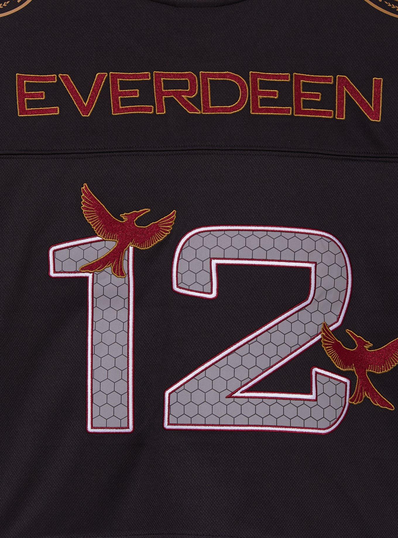 The Hunger Games Katniss Everdeen Women's Cropped Football Jersey - BoxLunch Exclusive, RED, alternate - view 4