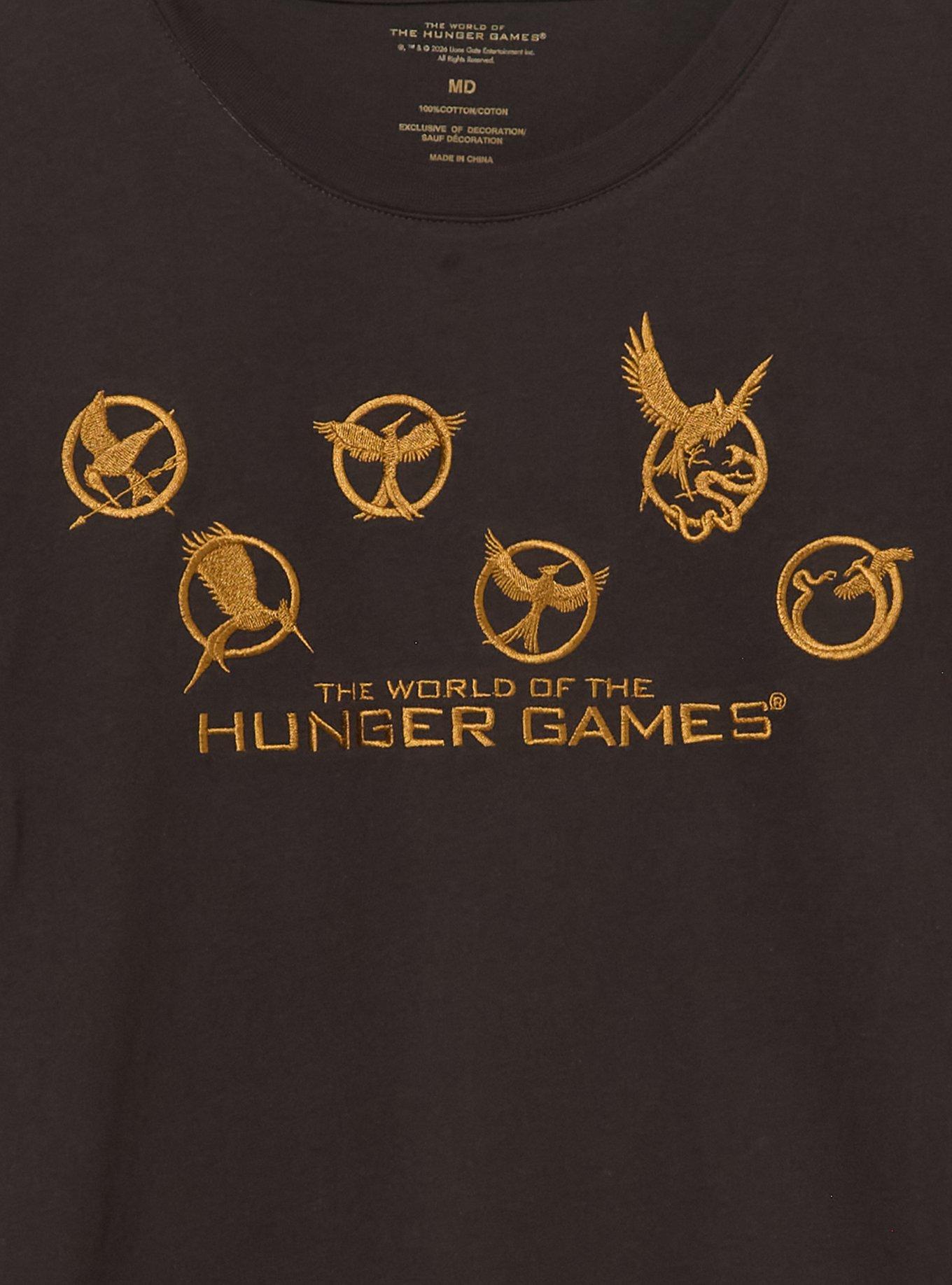 Hunger Games Embroidered Mockingjay Emblems Women's T-Shirt - BoxLunch Exclusive, RED, alternate - view 2