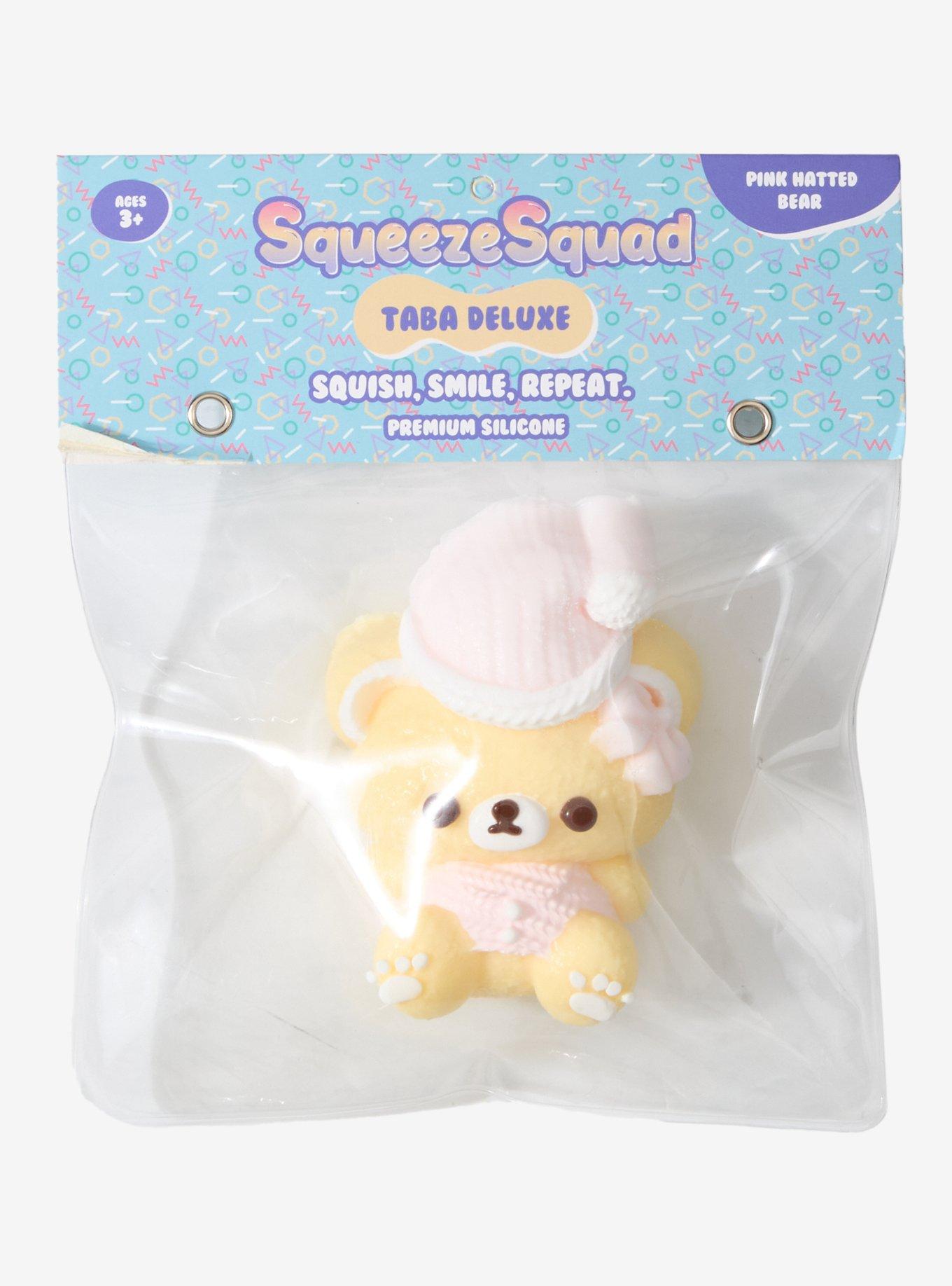 SqueezeSquad Taba Deluxe Pink Hatted Bear Squish Toy, , hi-res