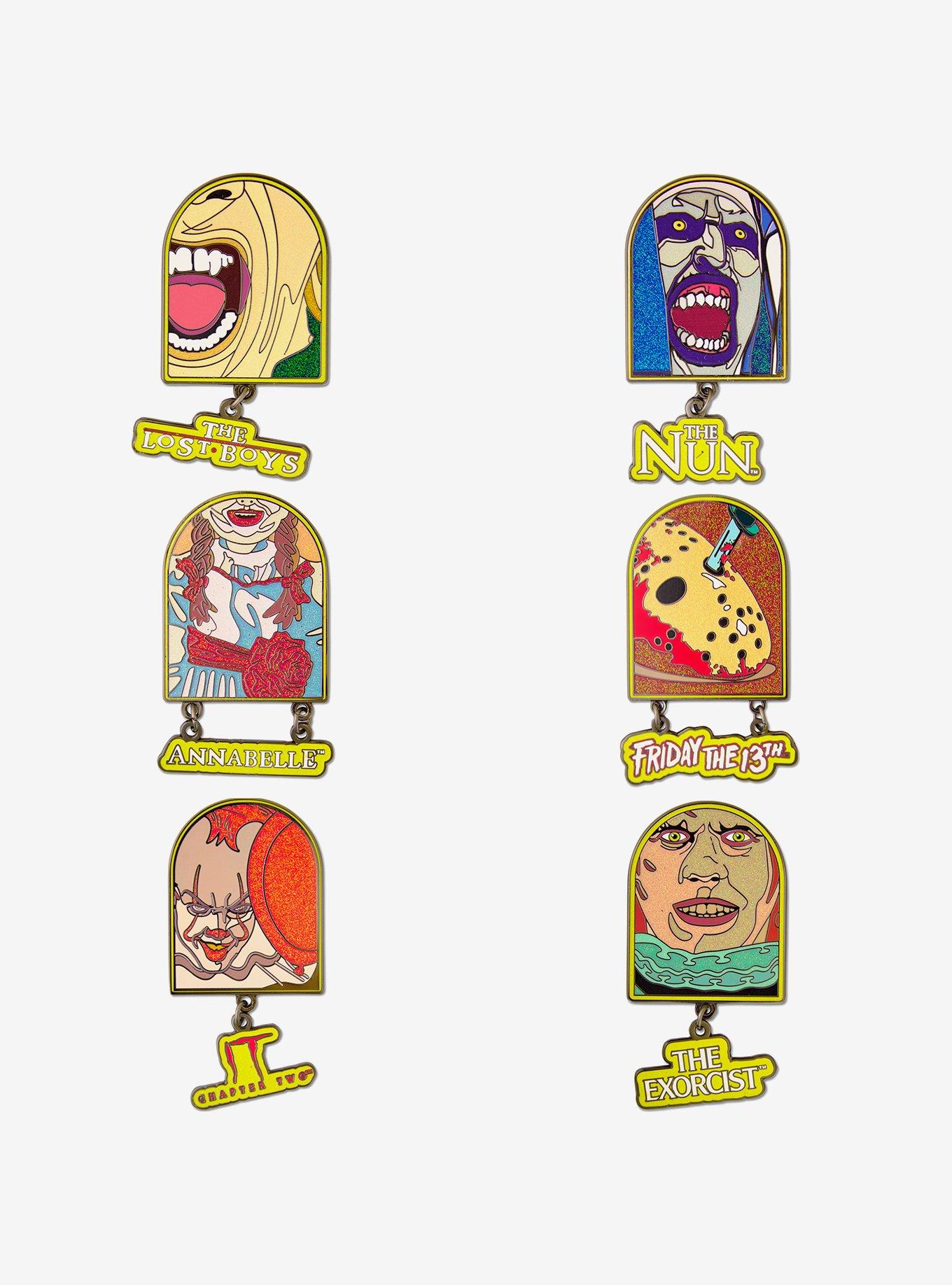 Warner Horror Movie Title Logos Mystery Enamel Pin Blind Box Series 2 Pack