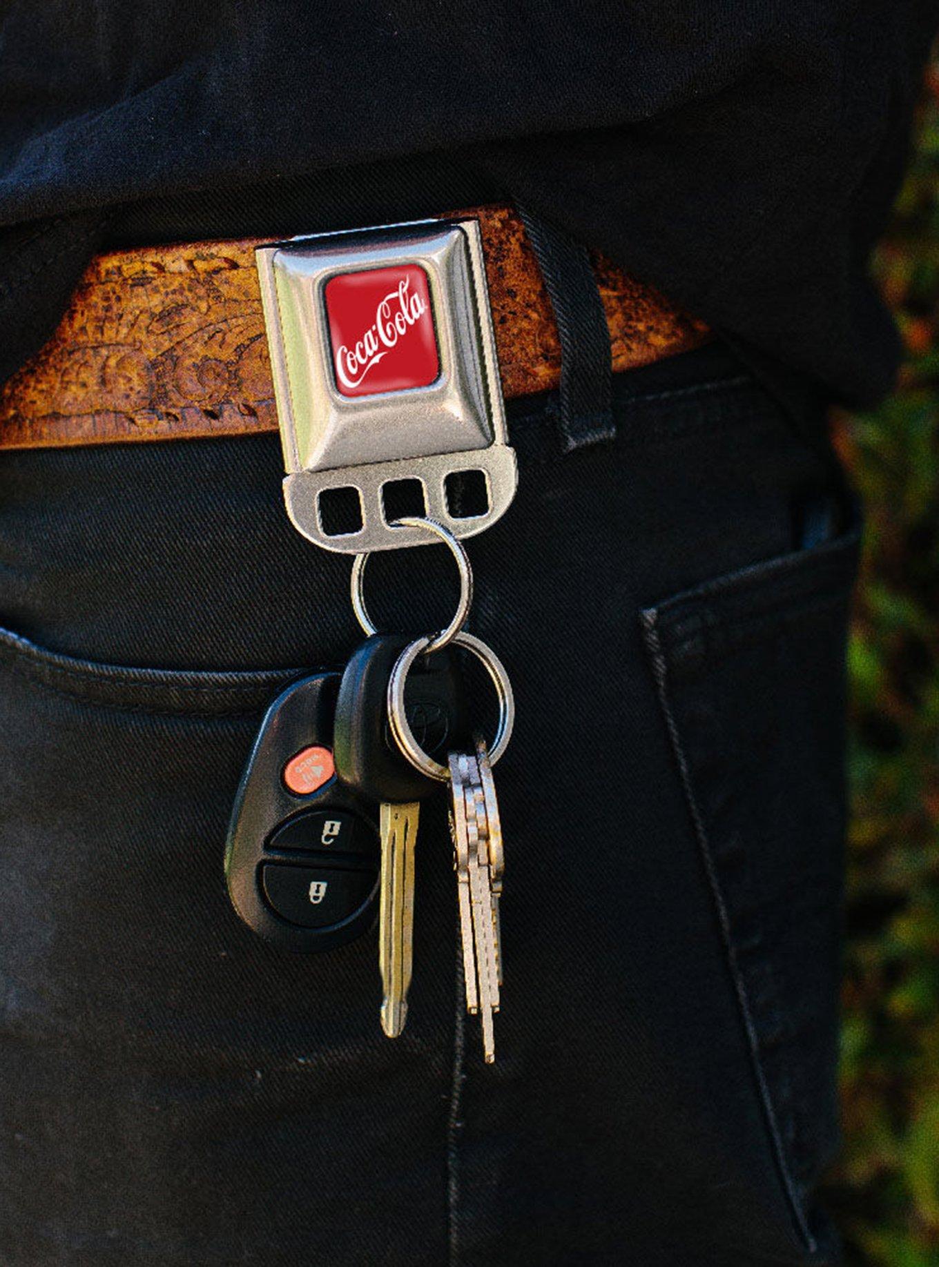 Coca-Cola Script Logo Seatbelt Buckle Keychain, , alternate