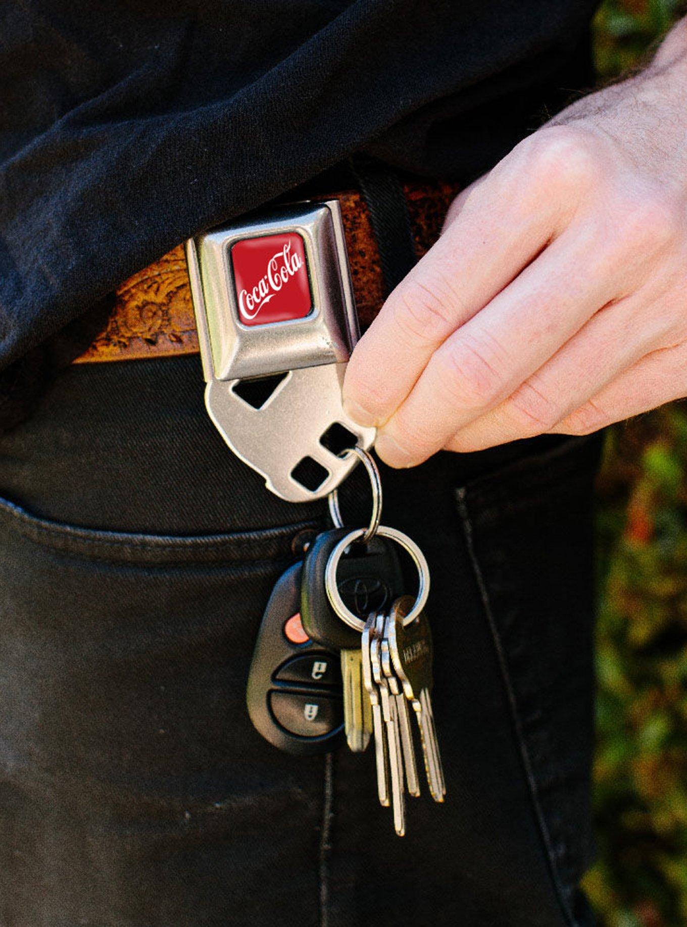 Coca-Cola Script Logo Seatbelt Buckle Keychain, , alternate