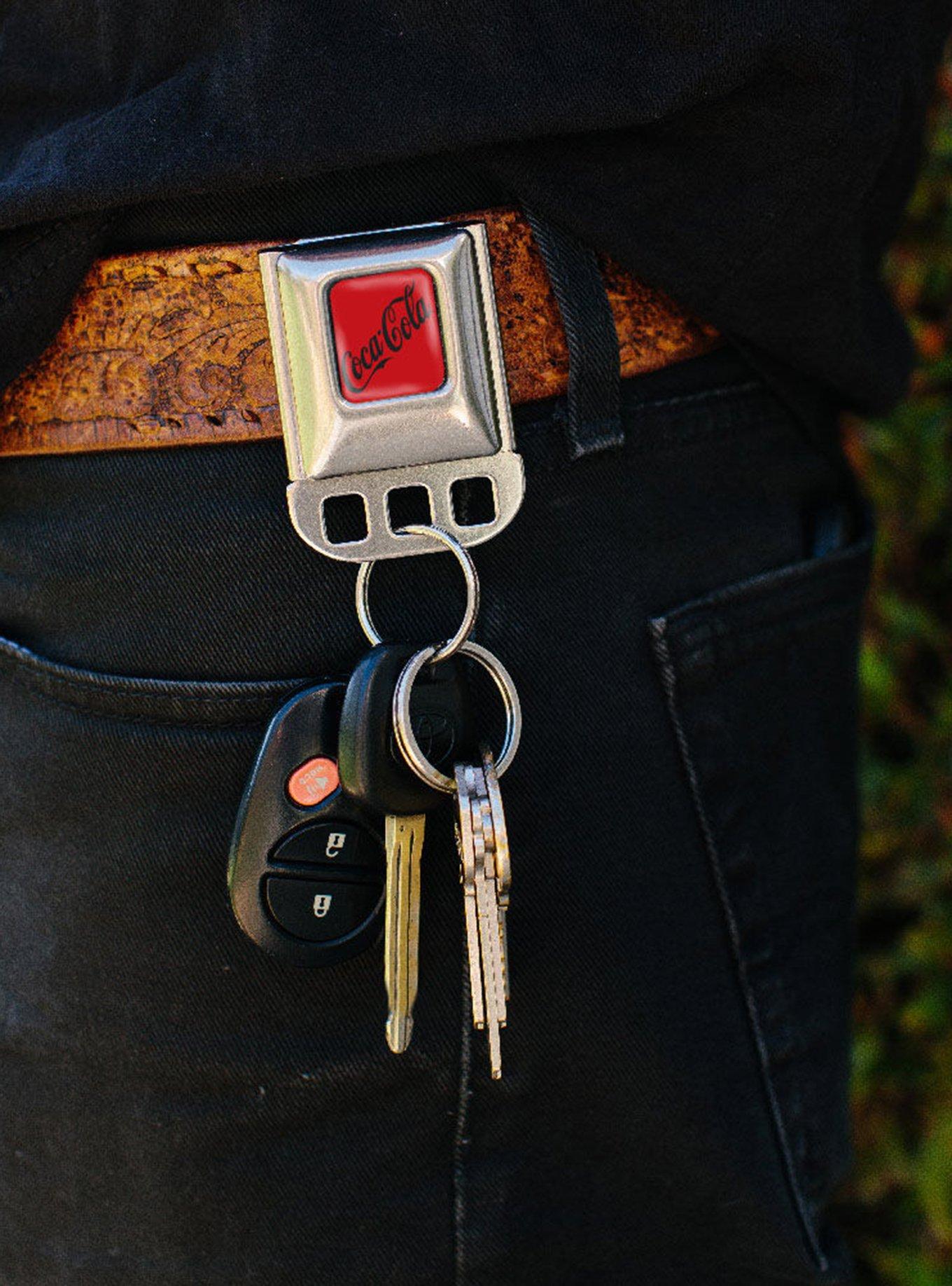 Coca-Cola Zero Script Logo Seatbelt Buckle Keychain, , alternate