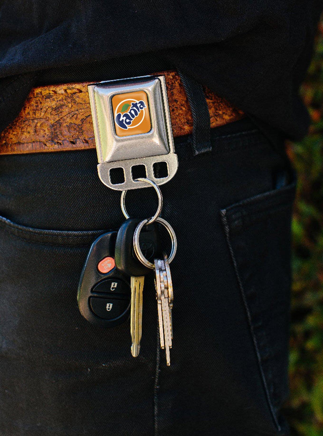 Coca-Cola Fanta Logo Seatbelt Buckle Keychain, , alternate