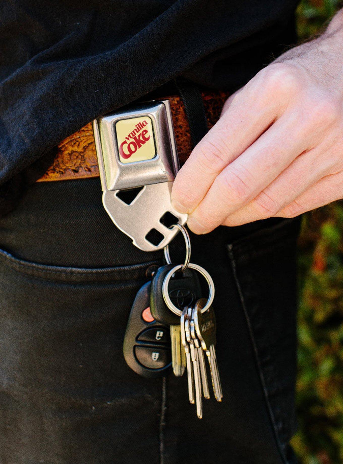 Coca-Cola Vanilla Coke Logo Seatbelt Buckle Keychain, , alternate