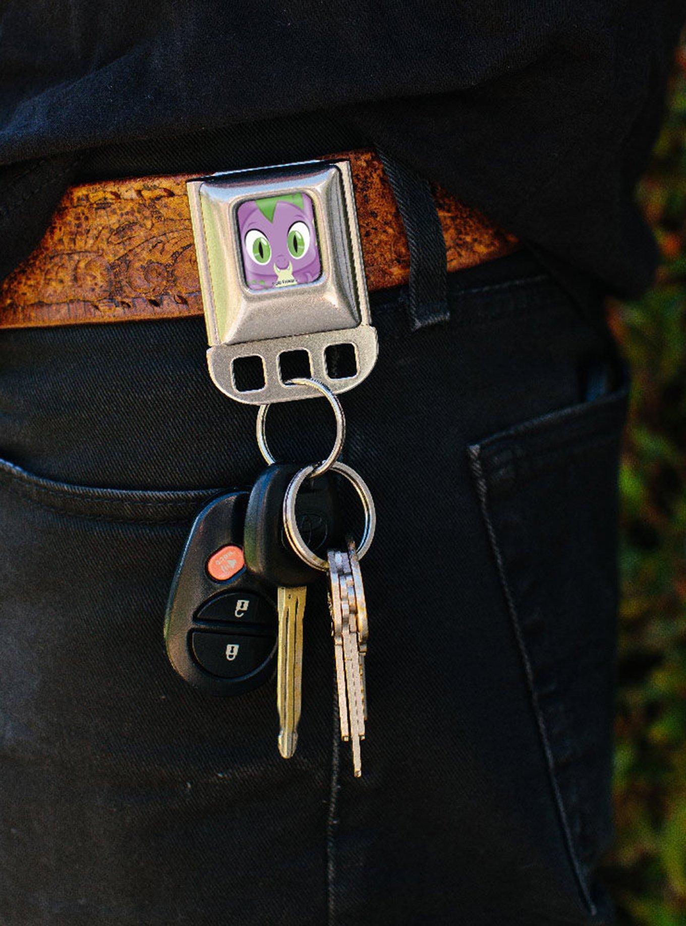 My Little Pony Spike Face Close Up Lavender Seatbelt Buckle Keychain, , alternate