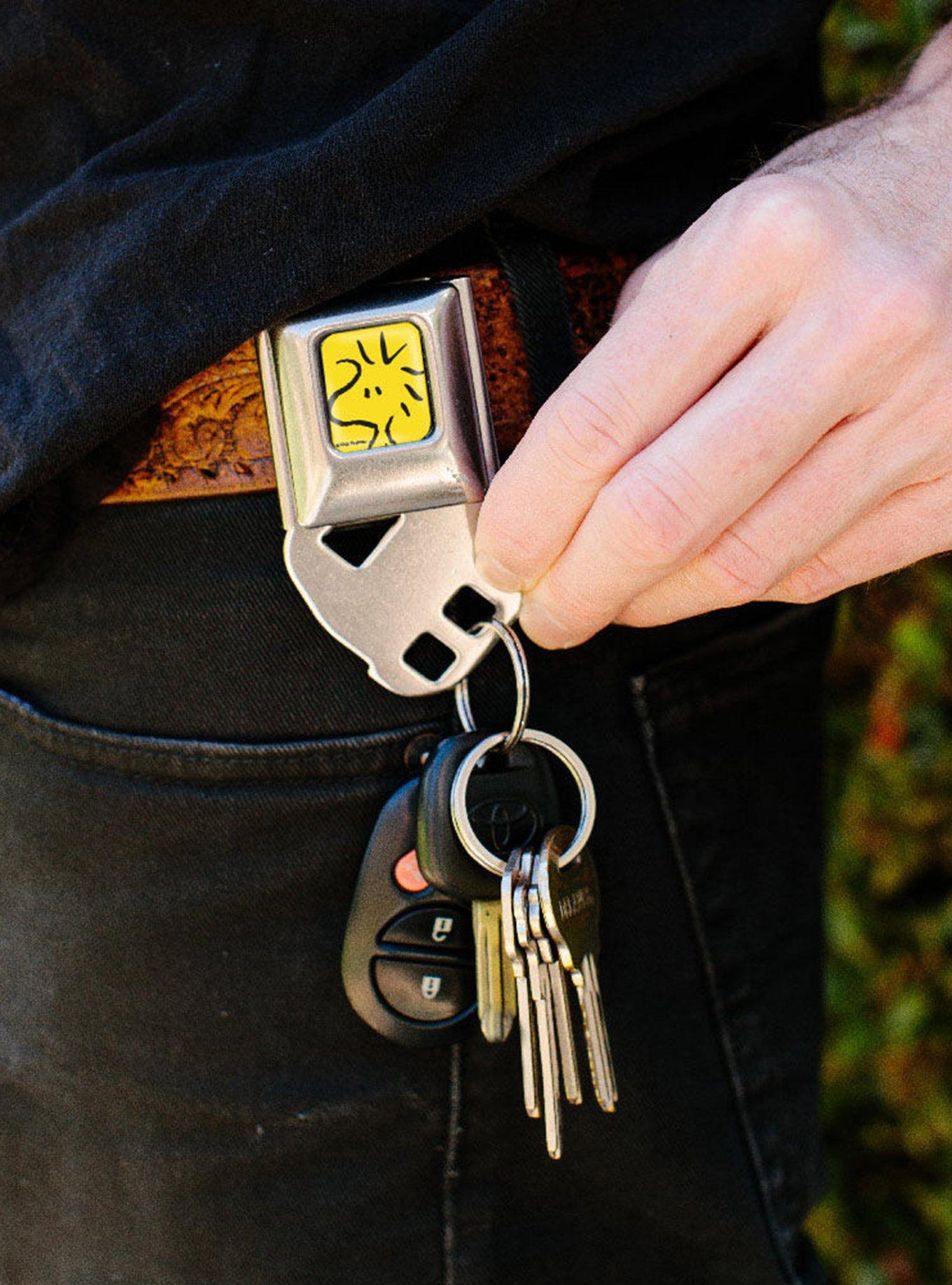 Peanuts Woodstock Pose Seatbelt Buckle Keychain, , alternate