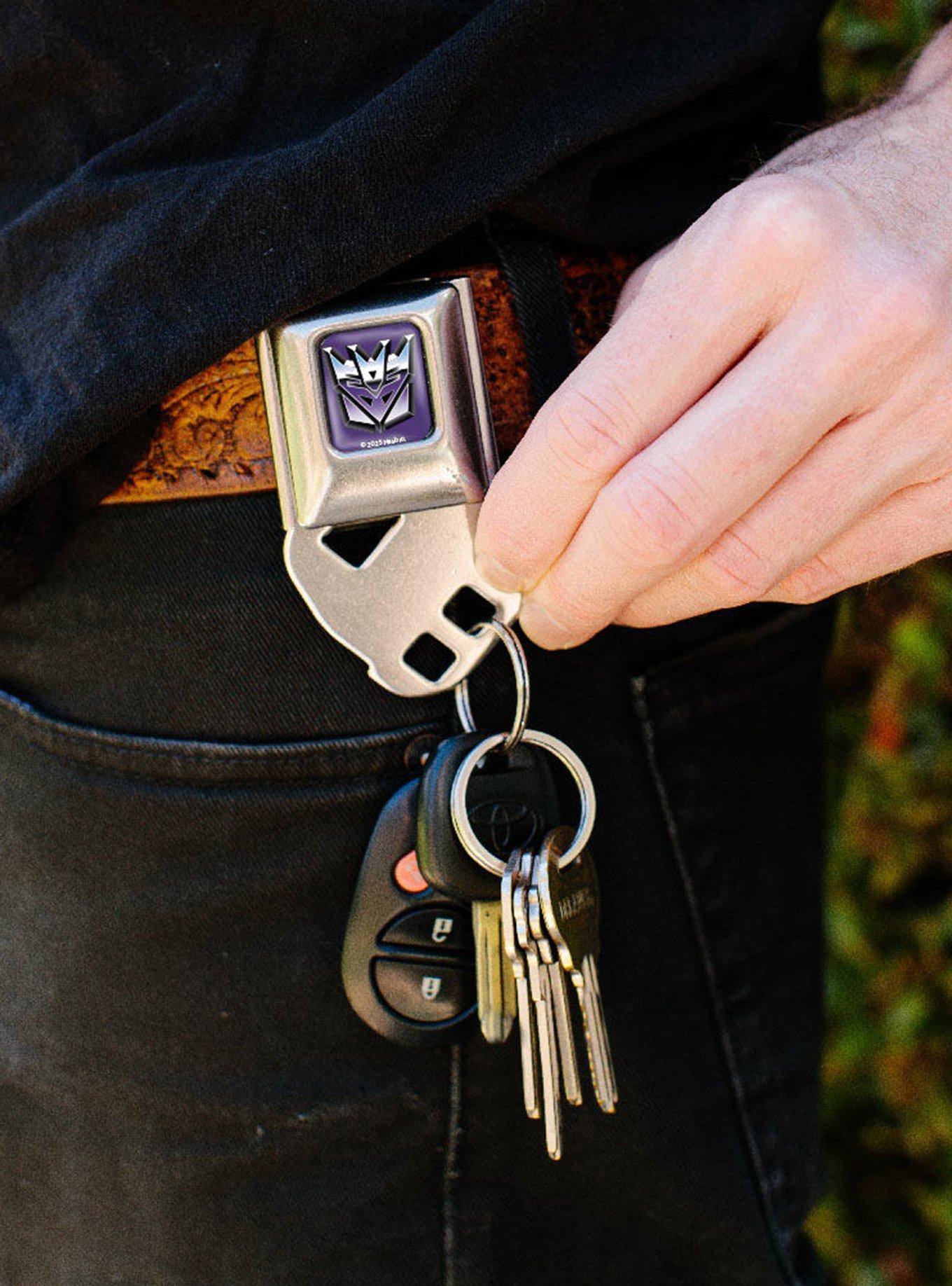 Transformers Decepticons Logo Seatbelt Buckle Keychain, , alternate