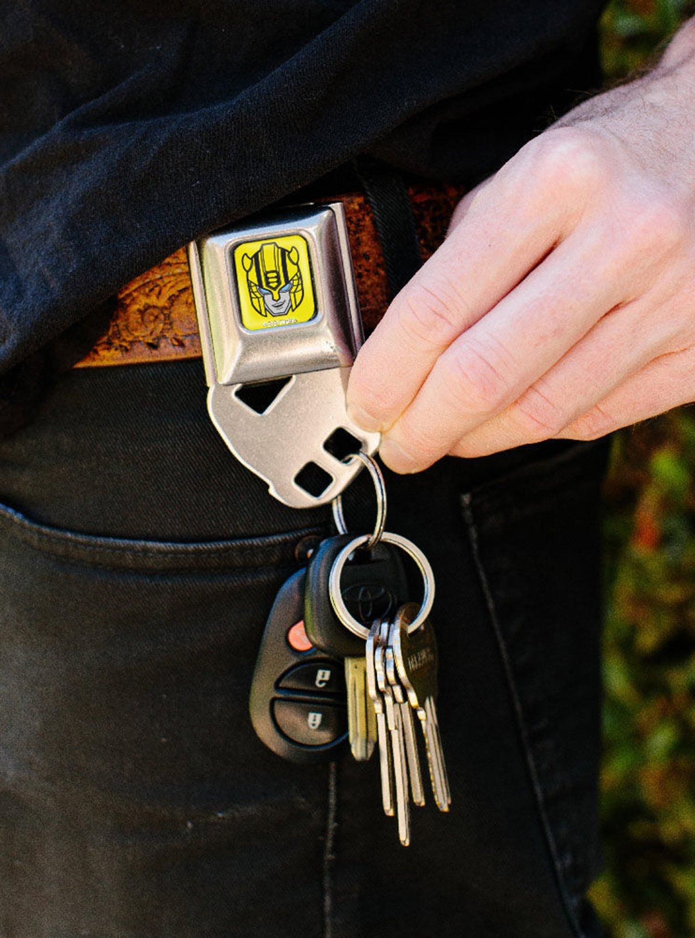 Transformers Bumble Bee Face Seatbelt Buckle Keychain, , alternate