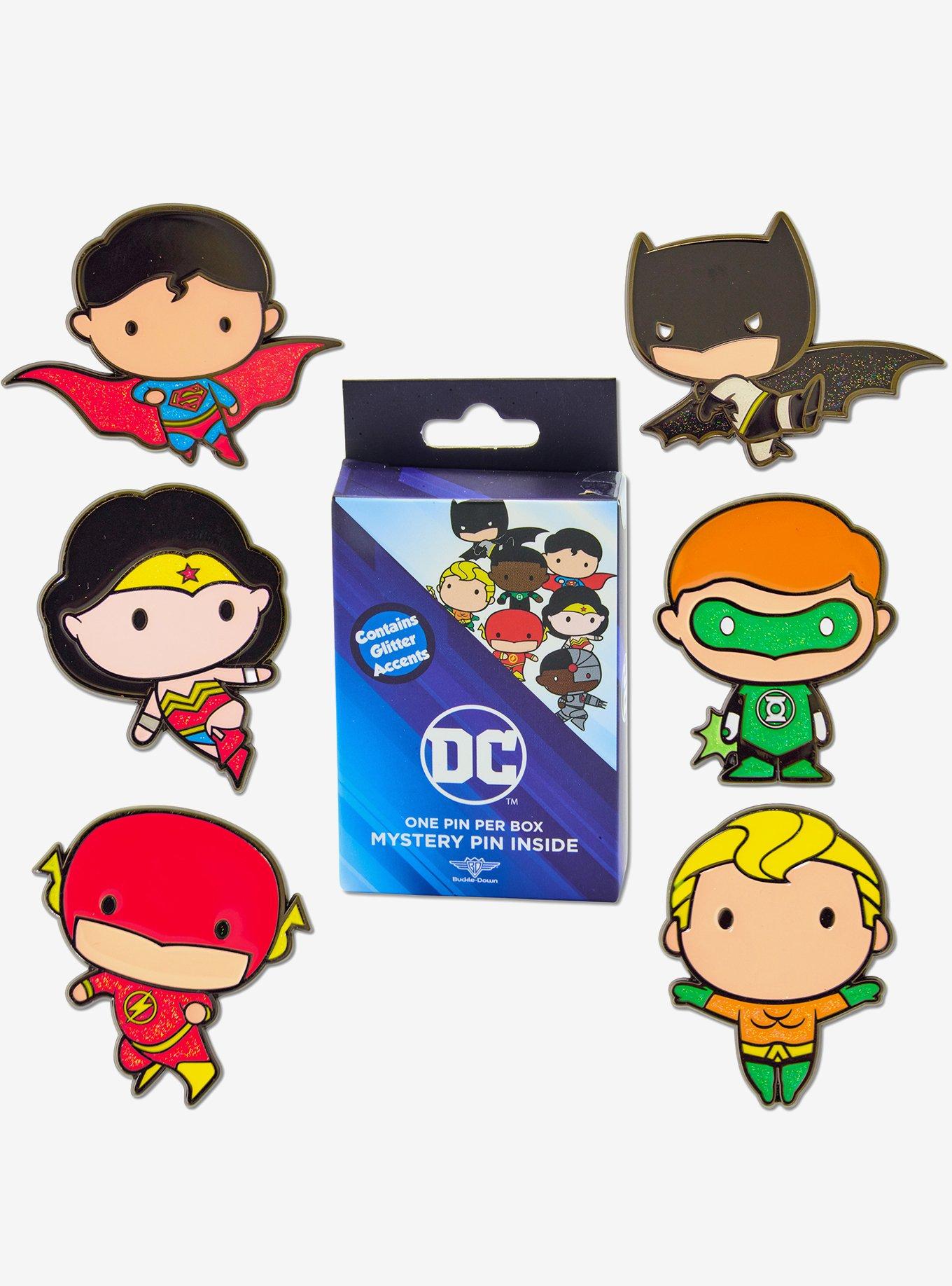 DC Comics Justice League Chibi Superheroes Mystery Enamel Pin Blind Box Series, , hi-res