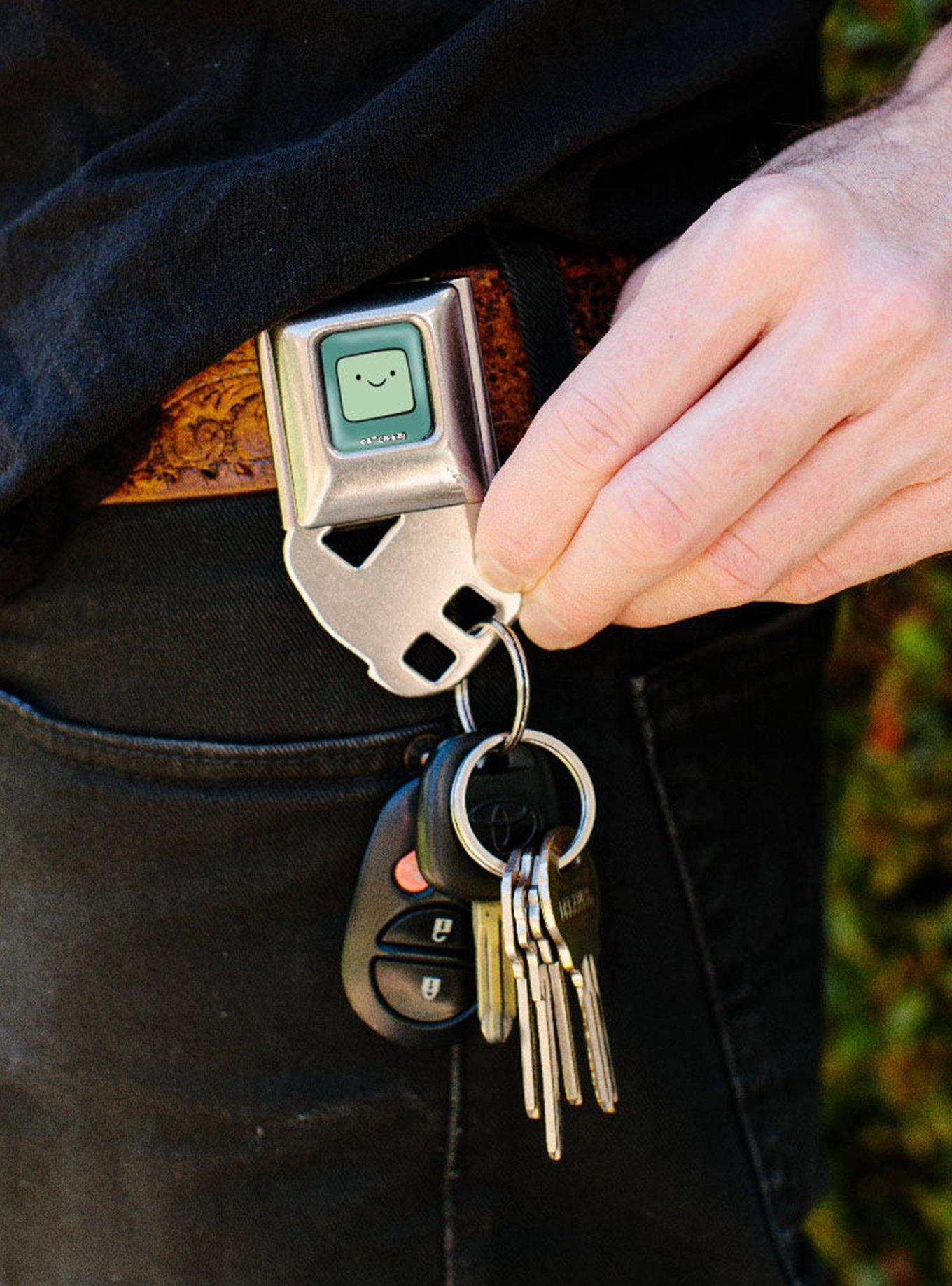 Adventure Time BMO Face Close Up Seatbelt Buckle Keychain, , alternate