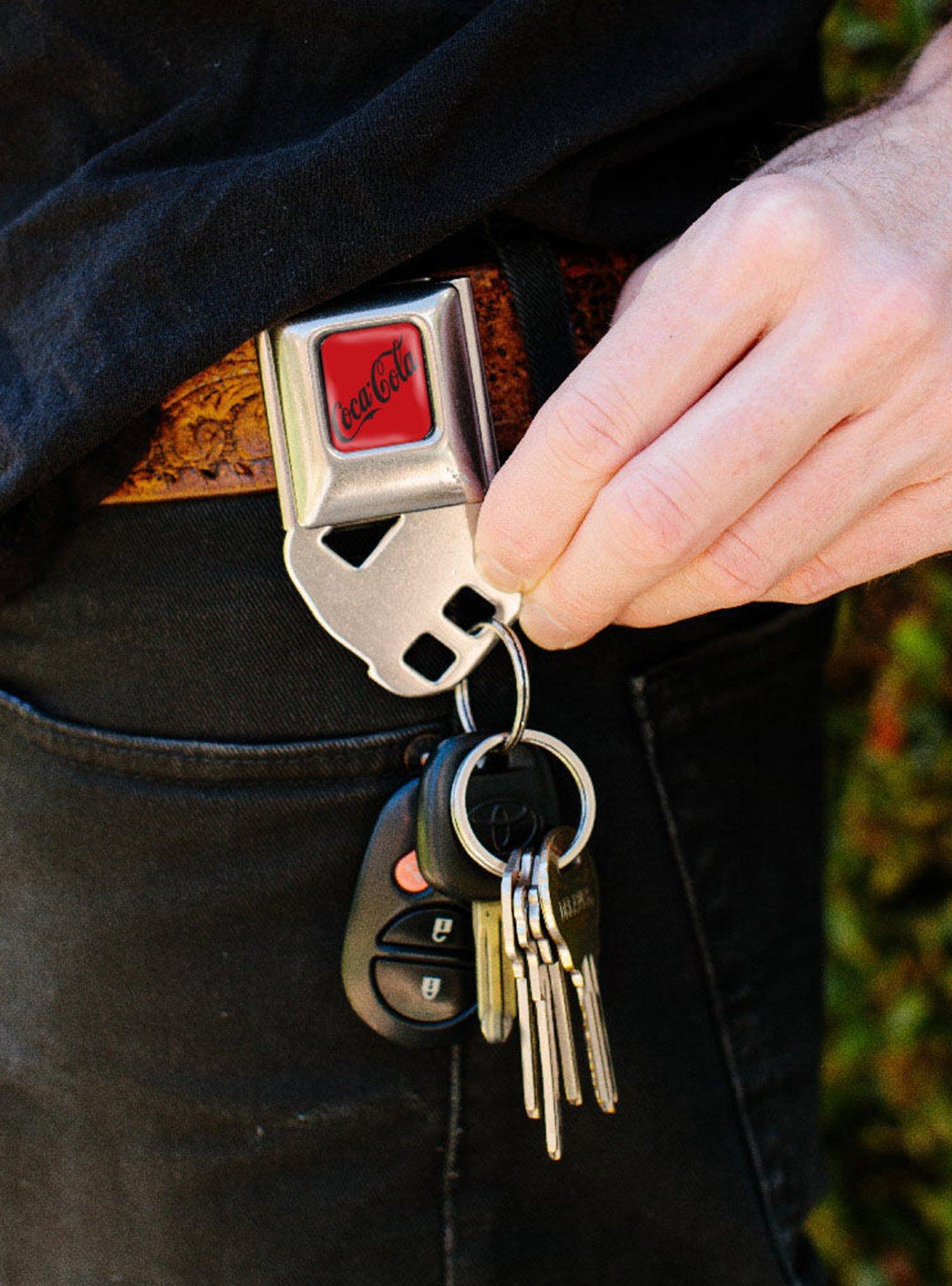 Coca-Cola Zero Script Logo Seatbelt Buckle Keychain, , alternate