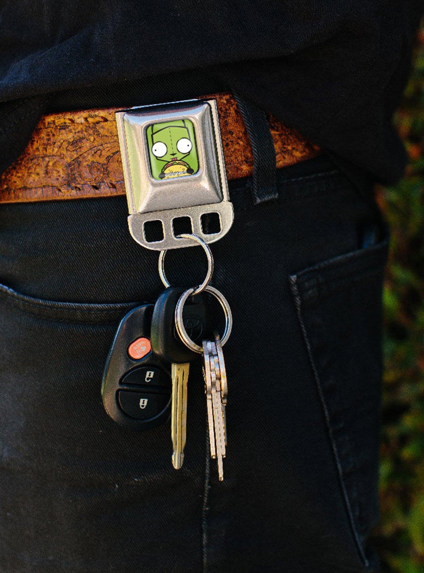 Invader Zim GIR Taco Pose Seatbelt Buckle Keychain, , alternate