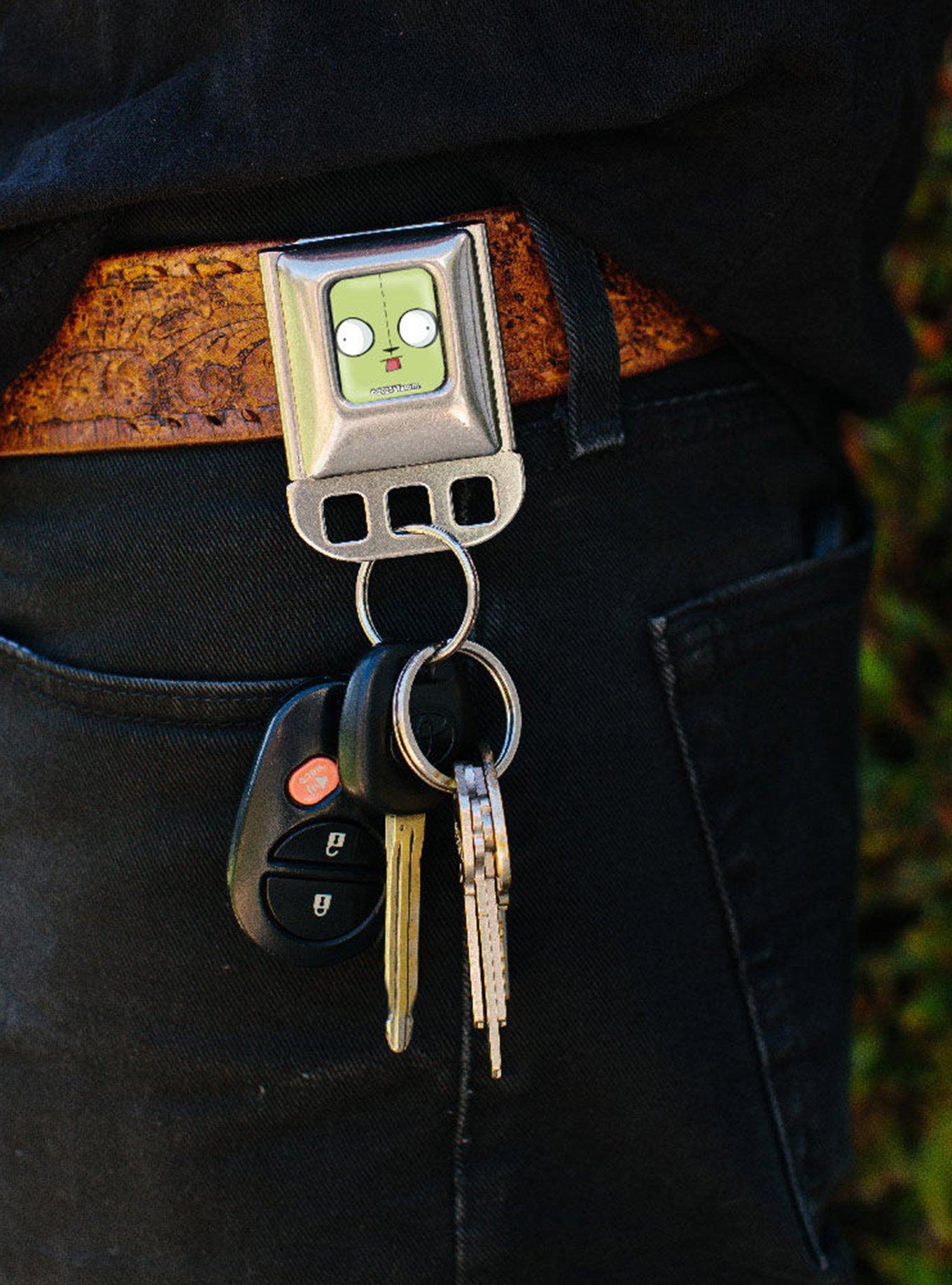 Invader Zim GIR Face Close Up Seatbelt Buckle Keychain, , alternate