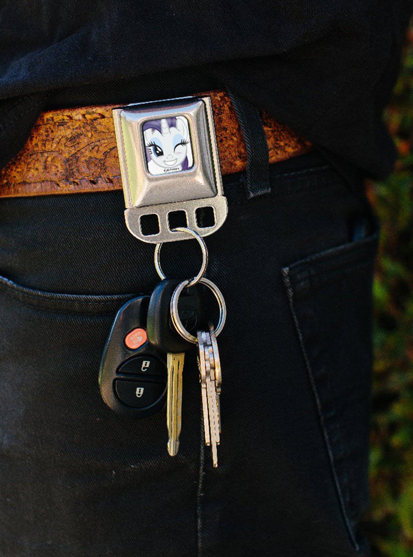 My Little Pony Rarity Face Close Up Seatbelt Buckle Keychain, , alternate