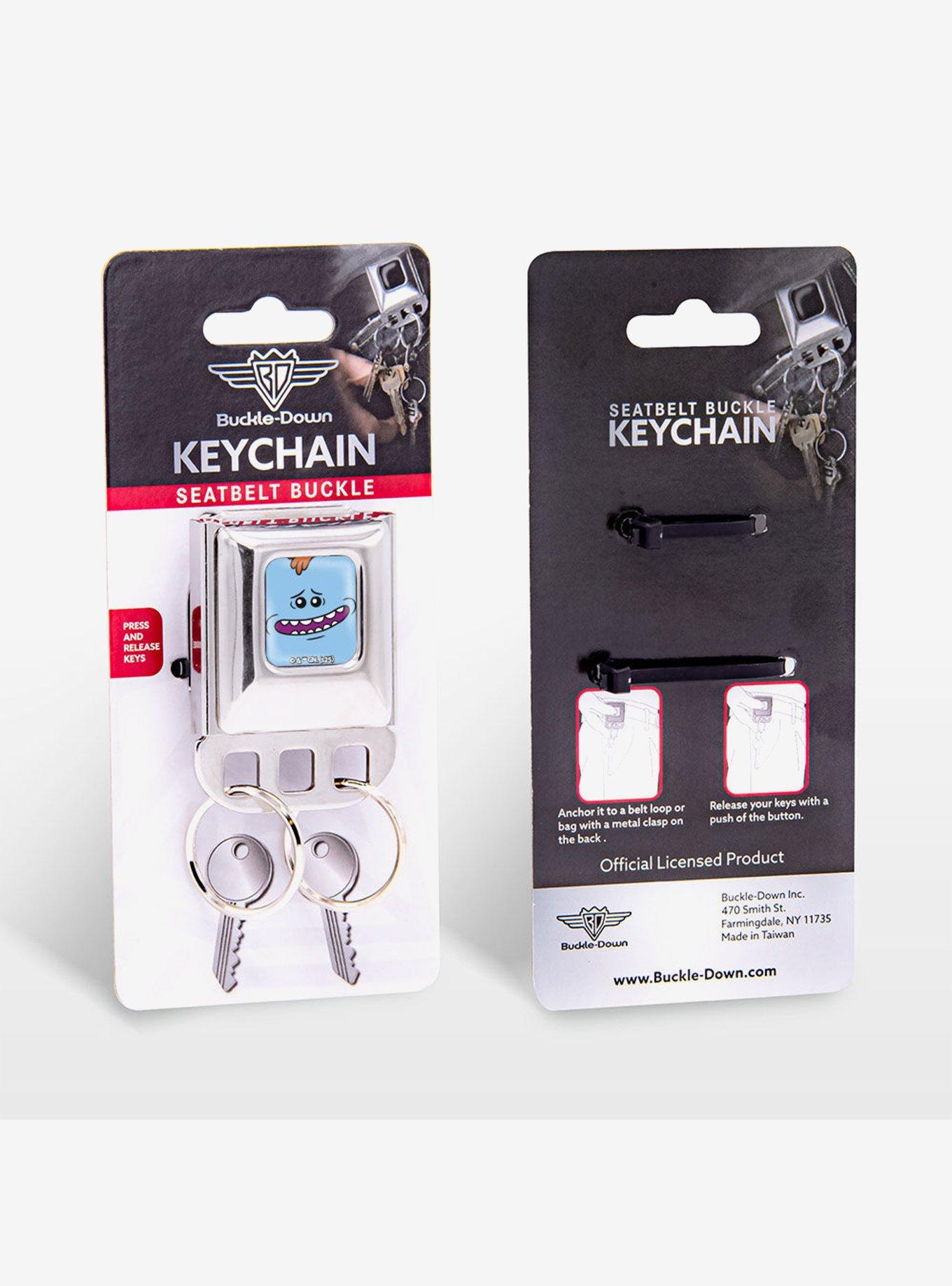 Rick and Morty Mr Meeseeks Face Close Up Seatbelt Buckle Keychain, , alternate