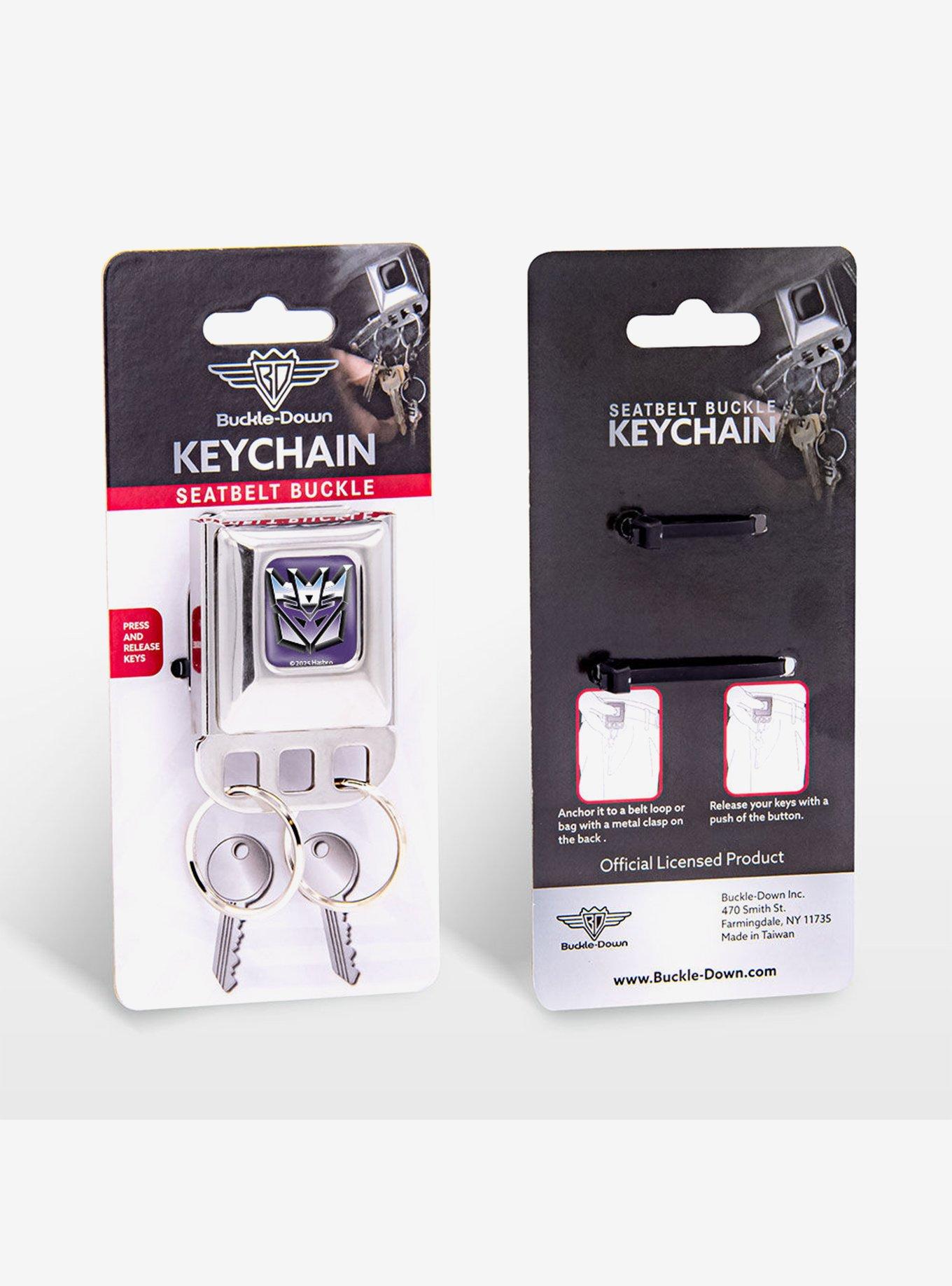 Transformers Decepticons Logo Seatbelt Buckle Keychain, , alternate