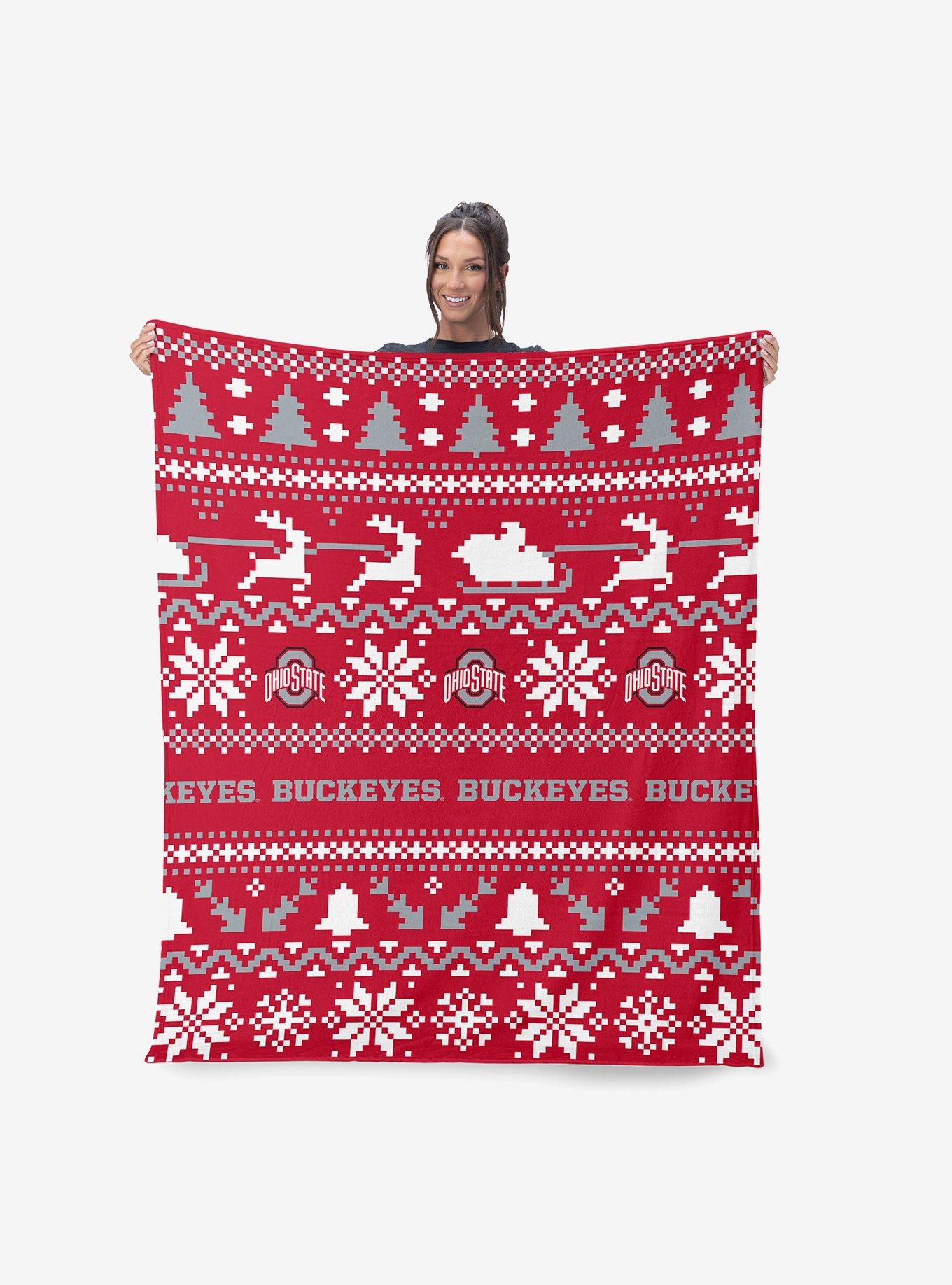 NCAA Ohio State Buckeyes Xmas Time Silk Touch Throw Blanket, , hi-res