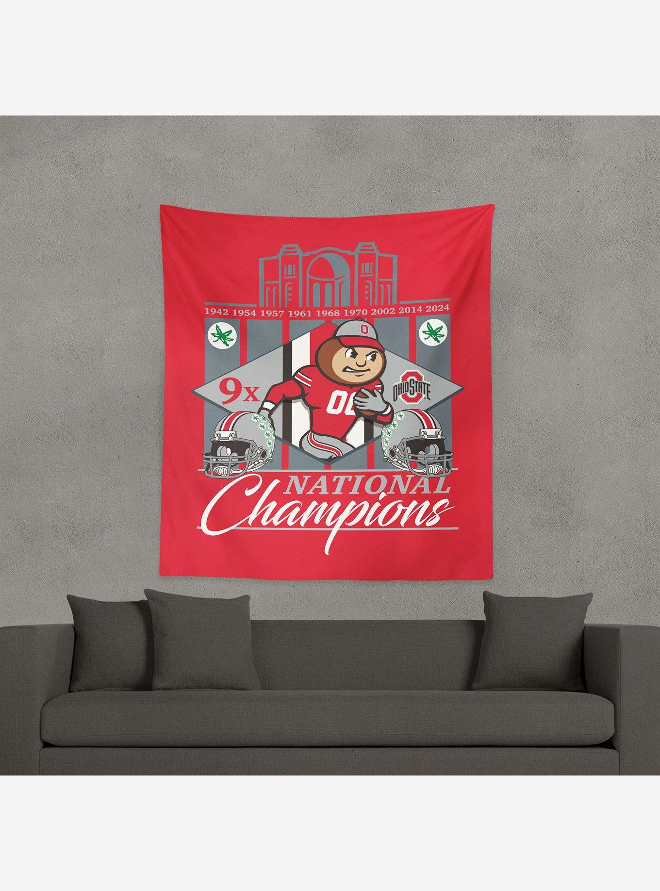 NCAA Ohio State Buckeyes 2024 FBC 9X Champs Wall Hanging, , alternate
