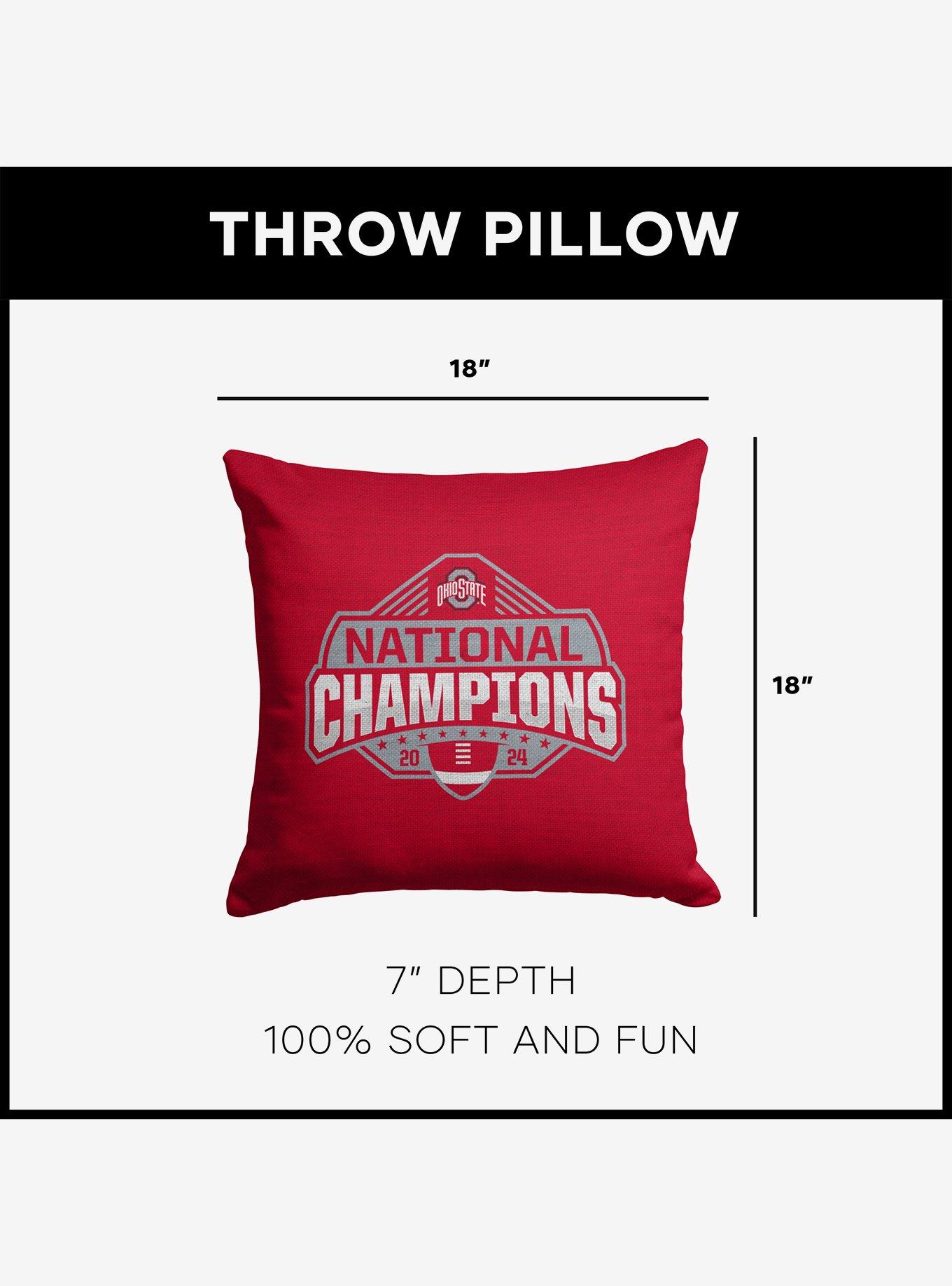 NCAA Ohio State Buckeyes 2024 FBC Champs Tapestry Throw Pillow, , alternate
