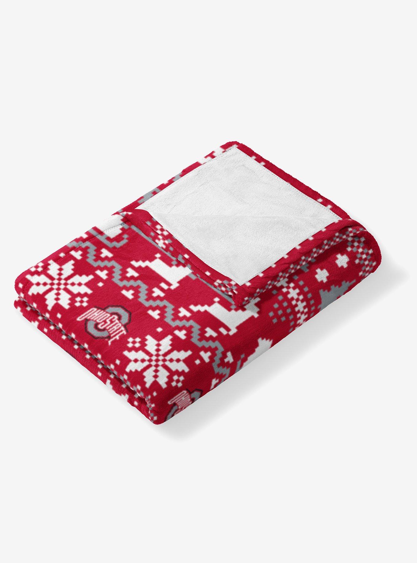 NCAA Ohio State Buckeyes Xmas Time Silk Touch Throw Blanket, , alternate