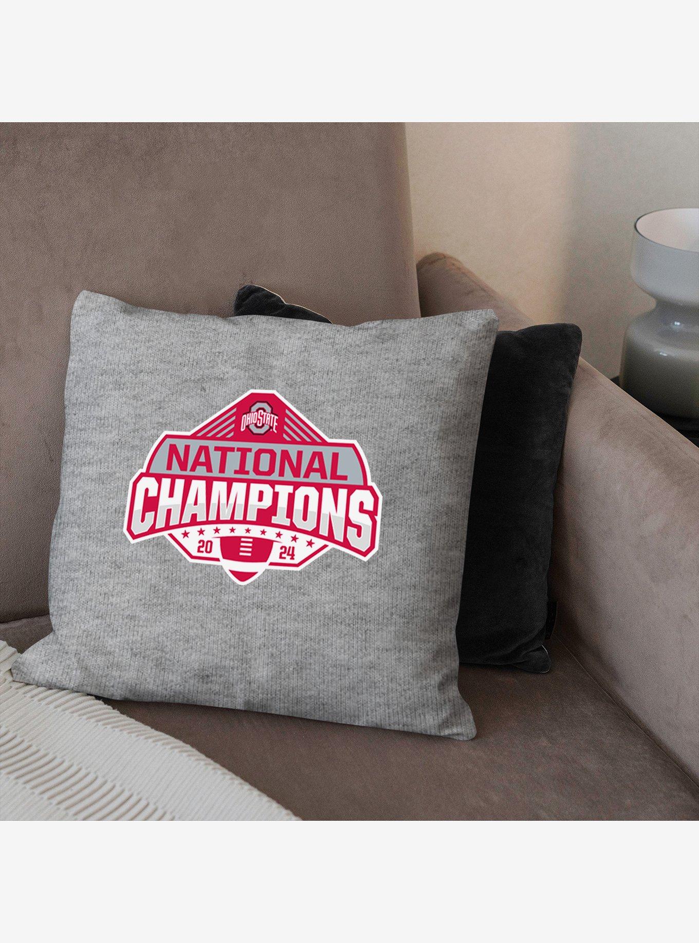 NCAA Ohio State Buckeyes 2024 FBC Champion Logo Sweatshirt Pillow, , alternate