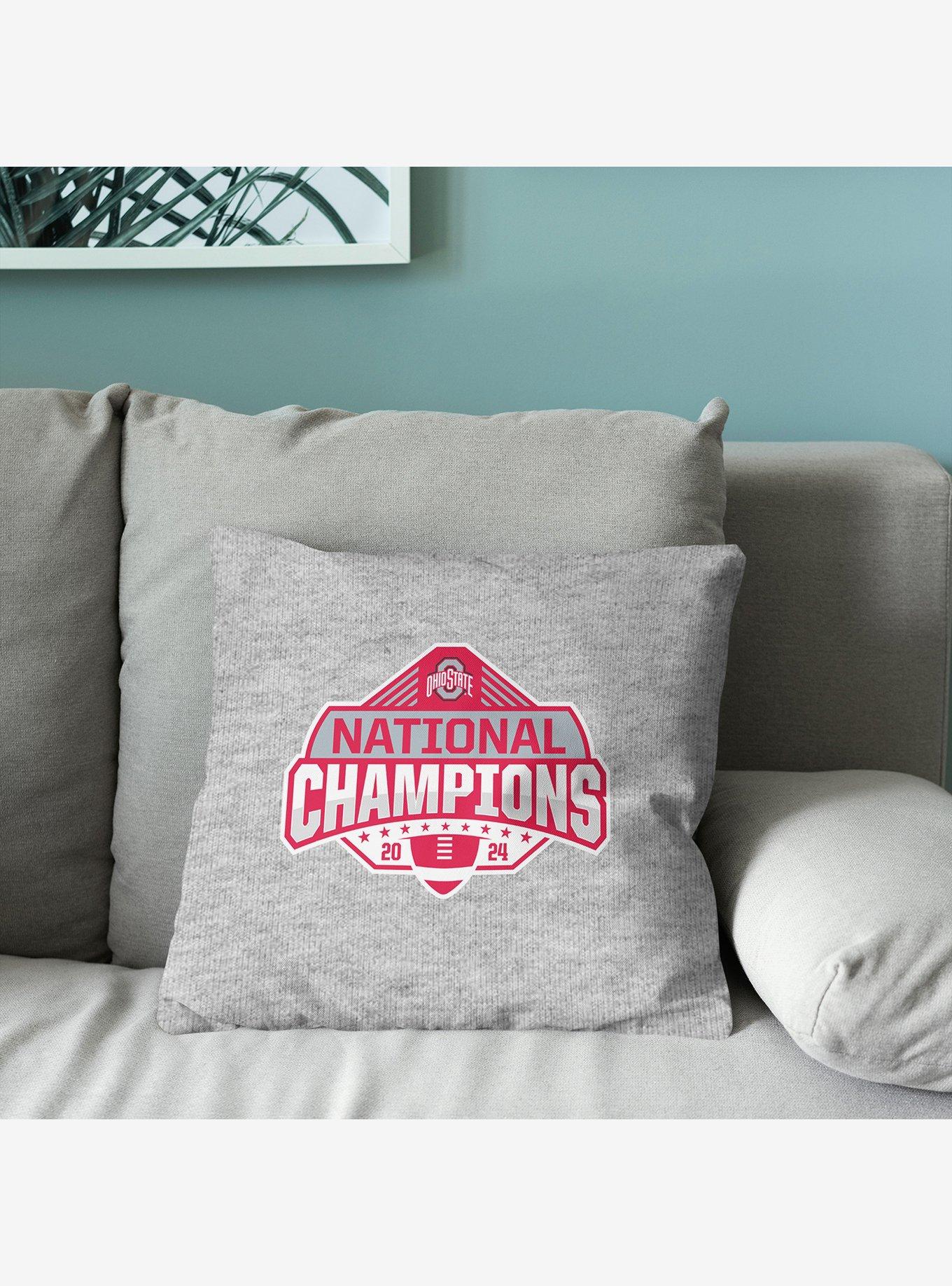 NCAA Ohio State Buckeyes 2024 FBC Champion Logo Sweatshirt Pillow, , alternate