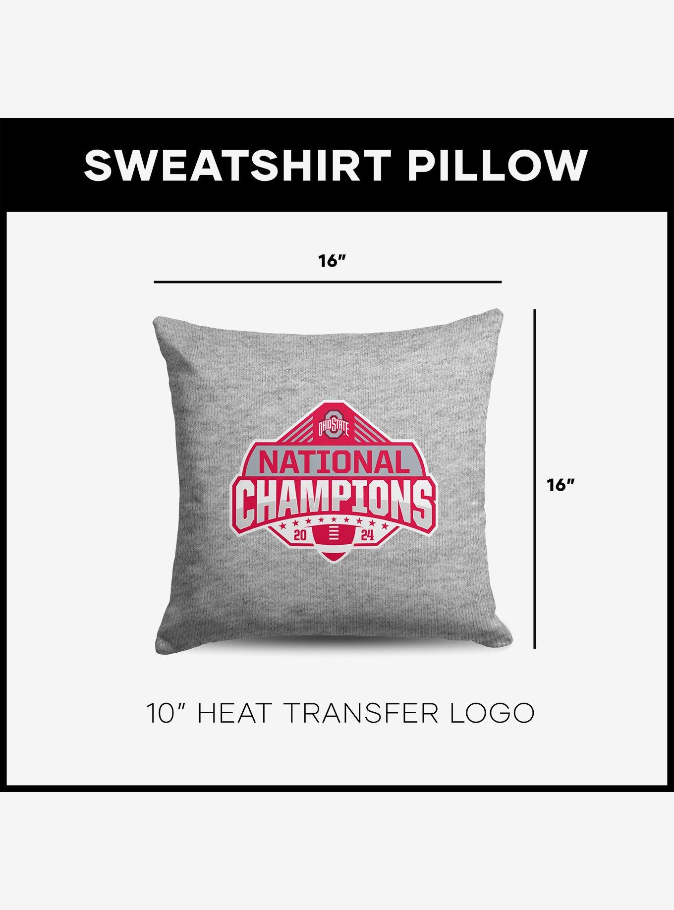 NCAA Ohio State Buckeyes 2024 FBC Champion Logo Sweatshirt Pillow, , alternate