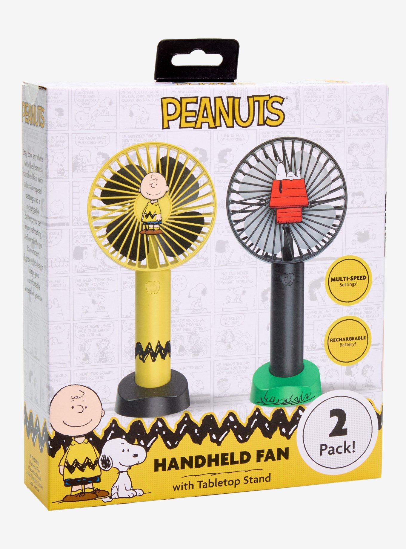 Peanuts Snoopy & Charlie Brown Handheld Fan With Stand Set, , alternate