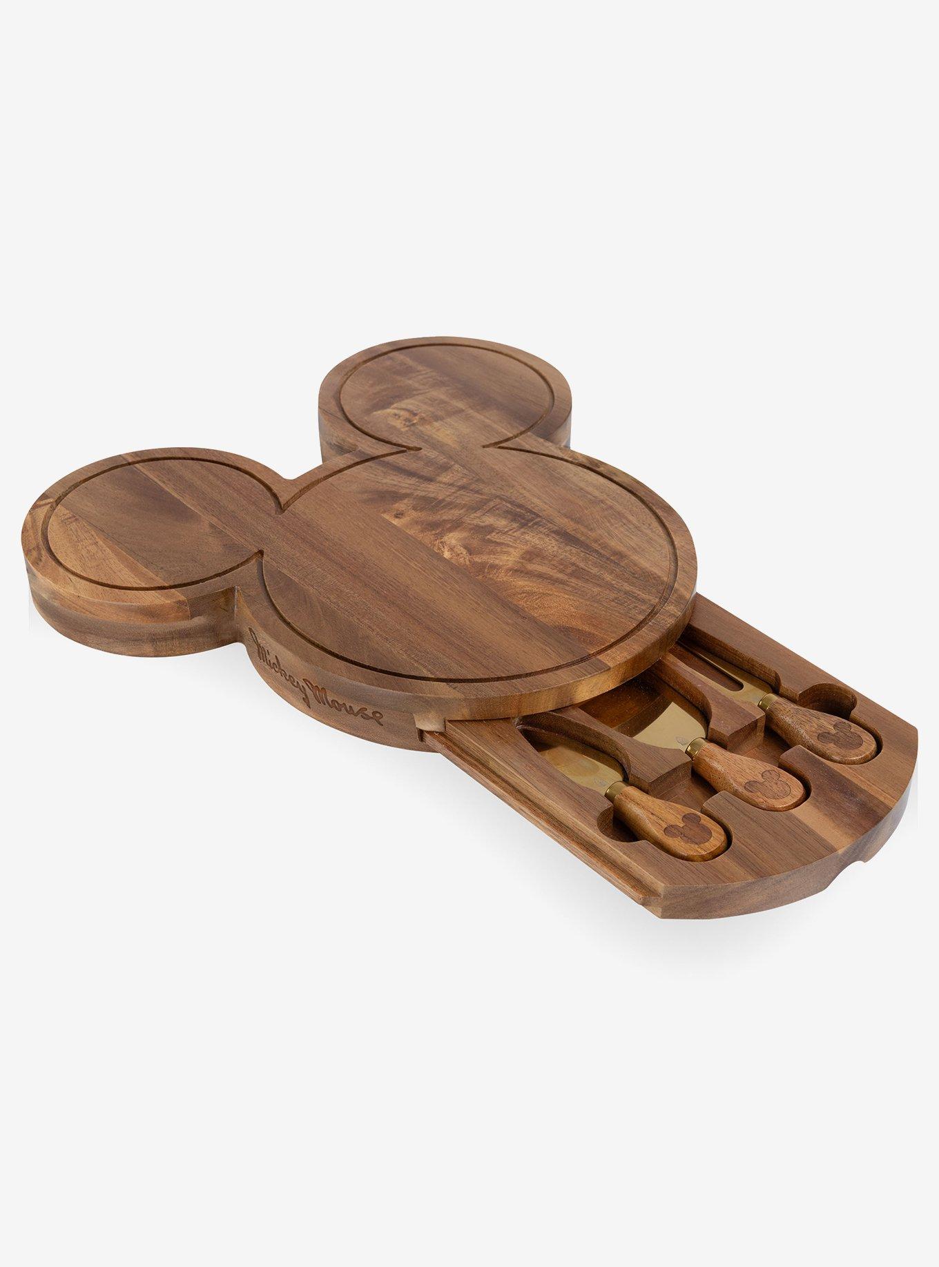 Disney Mickey Mouse Head Shaped Acacia Cheese Board with Tools, , alternate