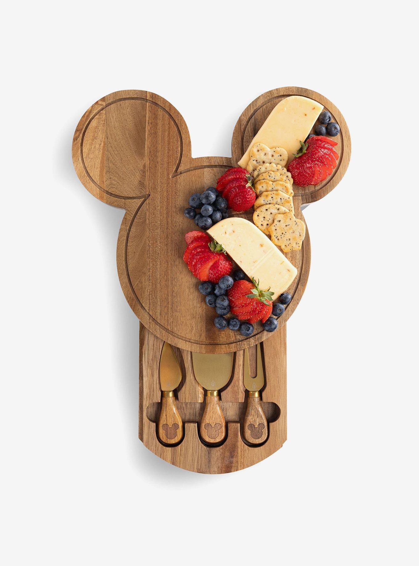 Disney Mickey Mouse Head Shaped Acacia Cheese Board with Tools, , alternate