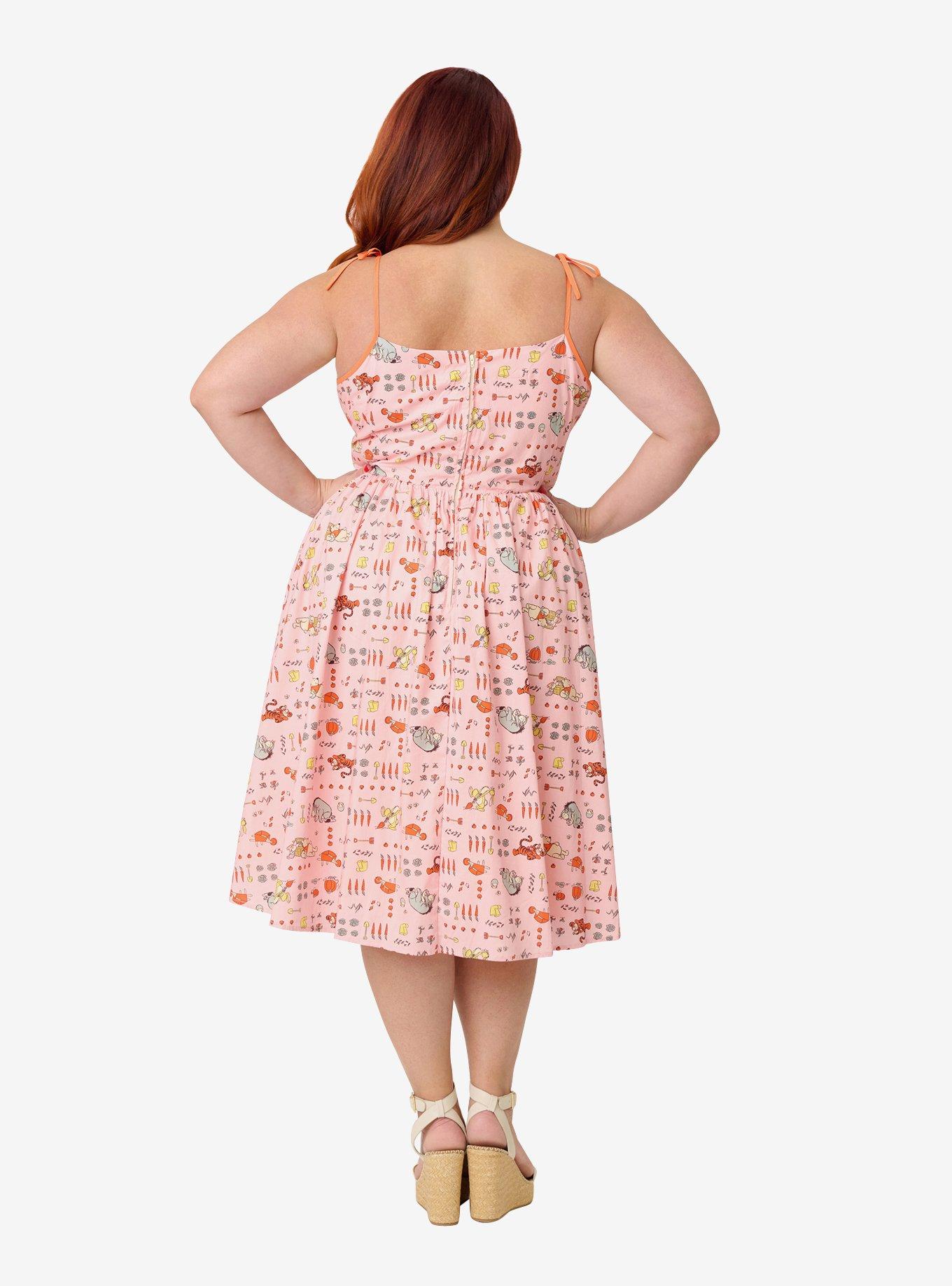 Disney Winnie the Pooh x Unique Vintage Plus Size Pooh Farm Cotton Swing Dress, , hi-res