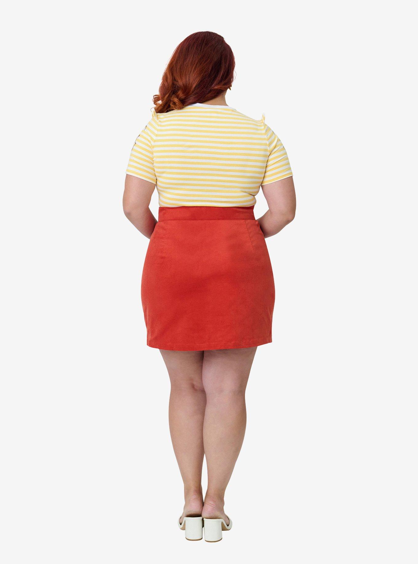 Disney Winnie the Pooh Collection by Smak Parlour Plus Size Red Embroidered Pocket Mini Skirt, , hi-res