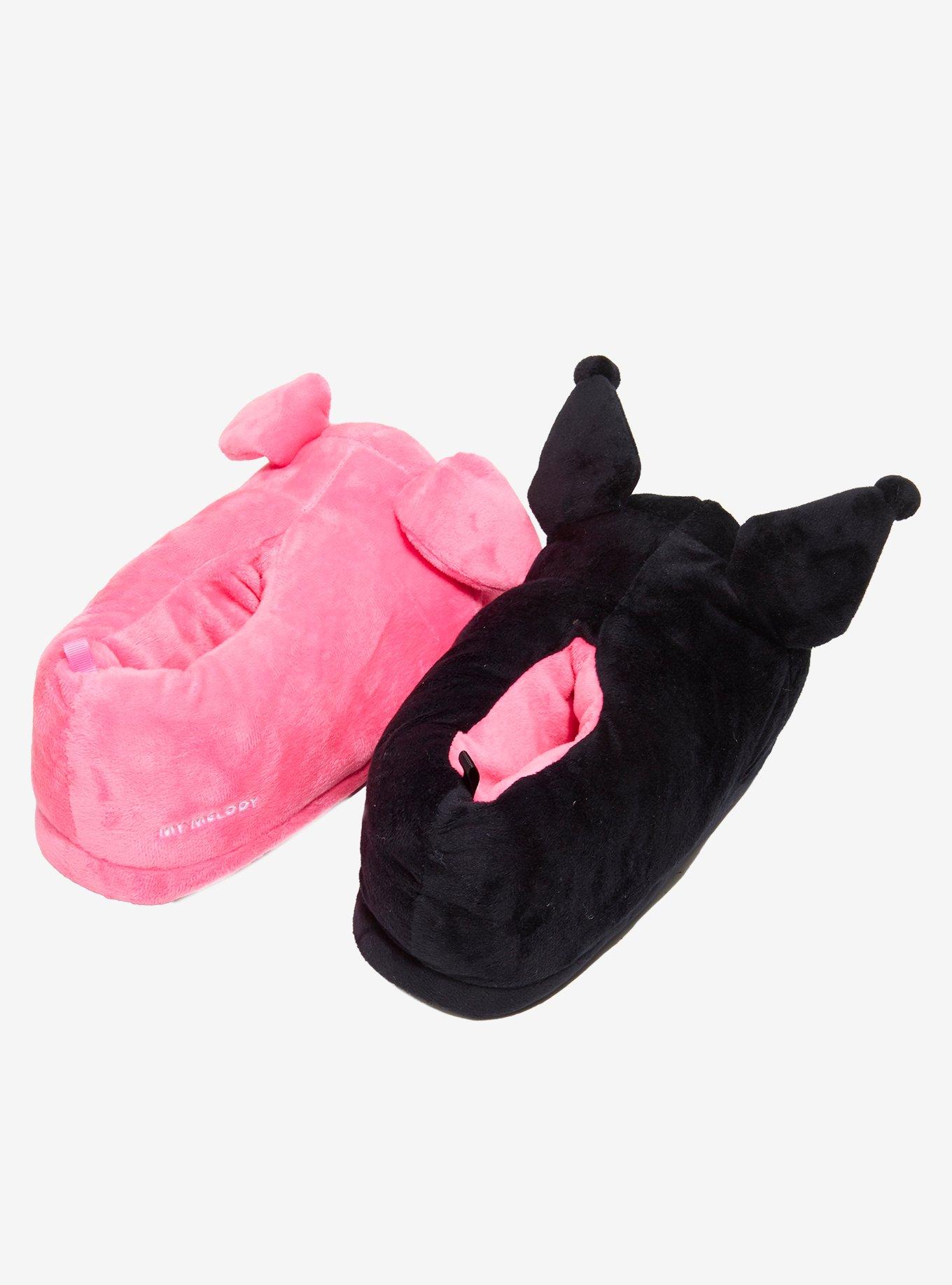 Kuromi & My Melody Mismatch Plush Slippers, MULTI, alternate - view 3