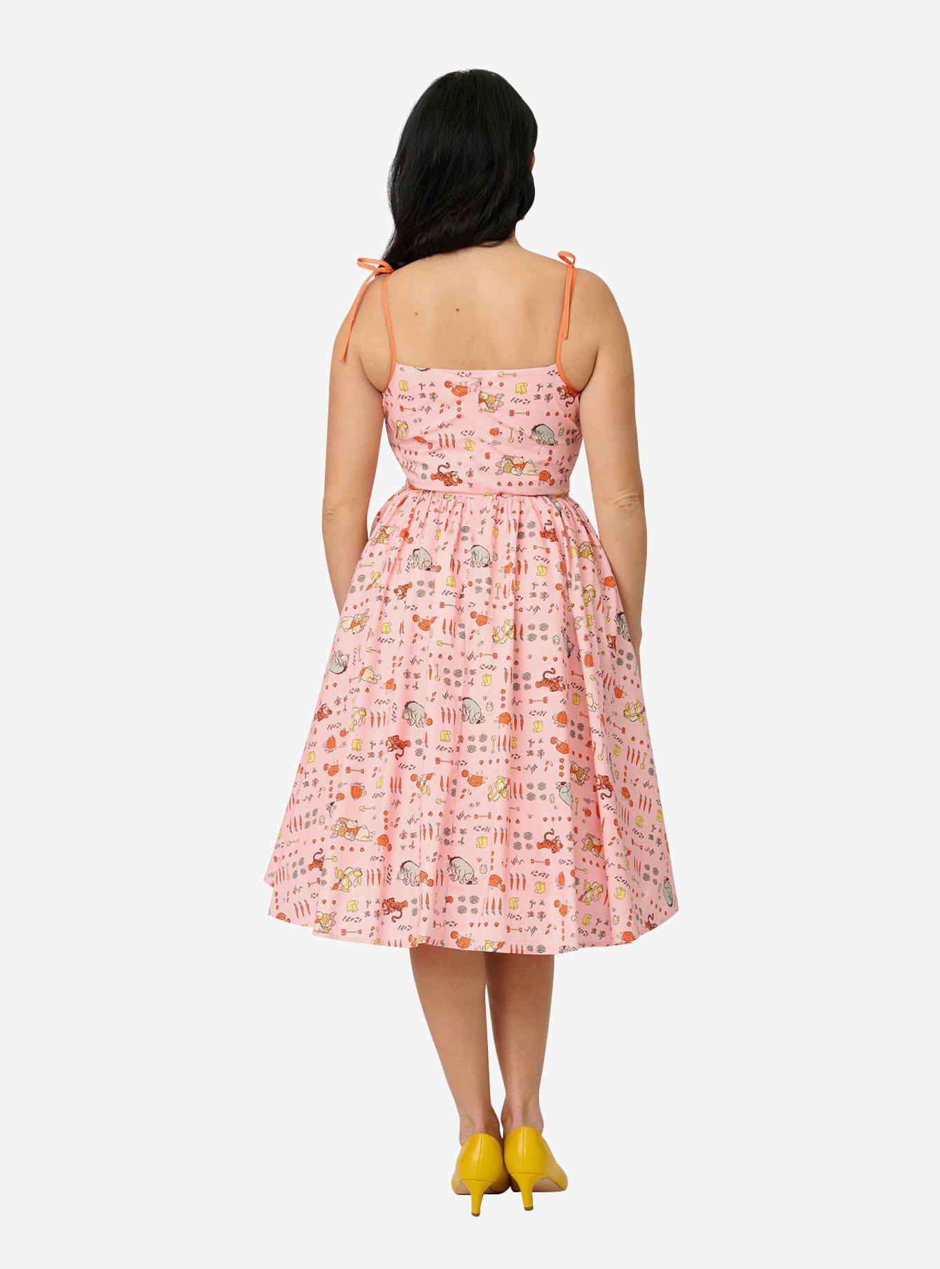 Disney Winnie the Pooh x Unique Vintage Pooh Farm Cotton Swing Dress, , hi-res