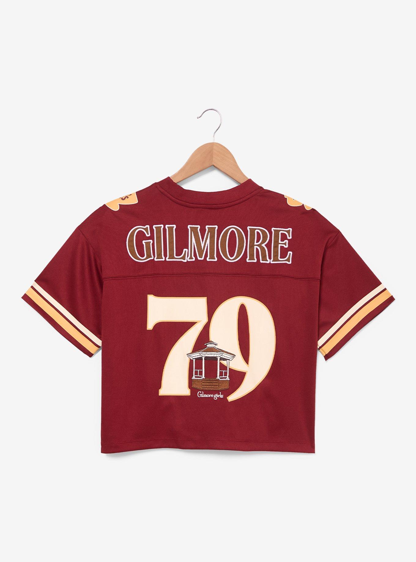 Gilmore Girls Stars Hollow Women's Cropped Football Jersey - BoxLunch Exclusive, BURGUNDY, alternate - view 3