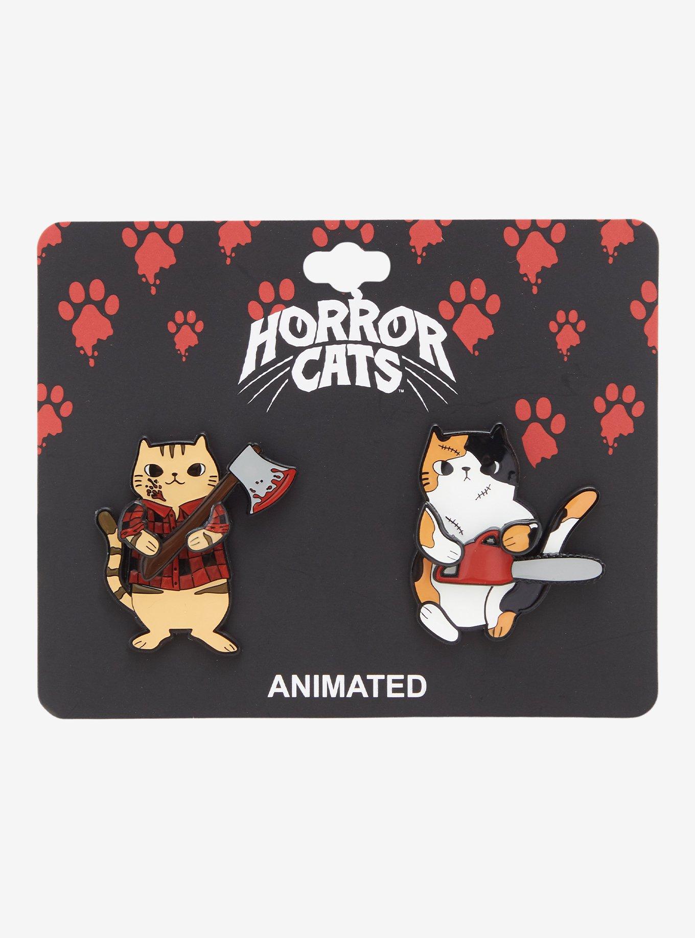 Horror Cats Slasher Cats Moving Enamel Pin Set, , alternate - view 3