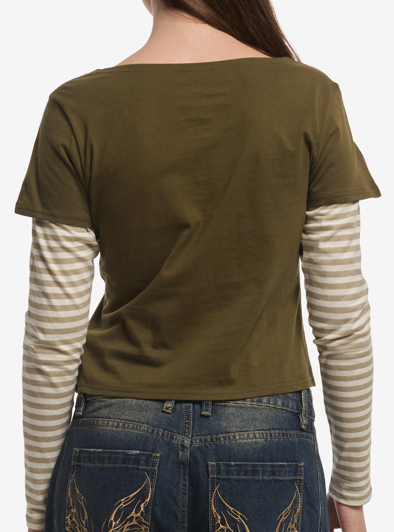 The Smashing Pumpkins Stripe Girls Twofer Long-Sleeve T-Shirt, BLACK, alternate - view 3