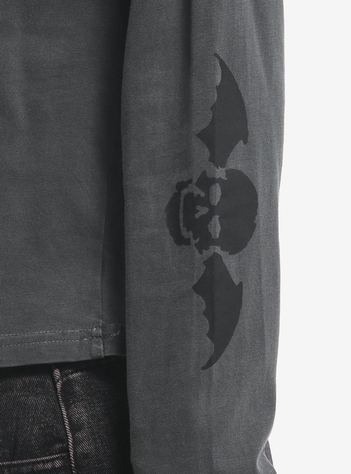 Avenged Sevenfold Deathbat Girls Crop Long-Sleeve T-Shirt, BLACK, alternate - view 4