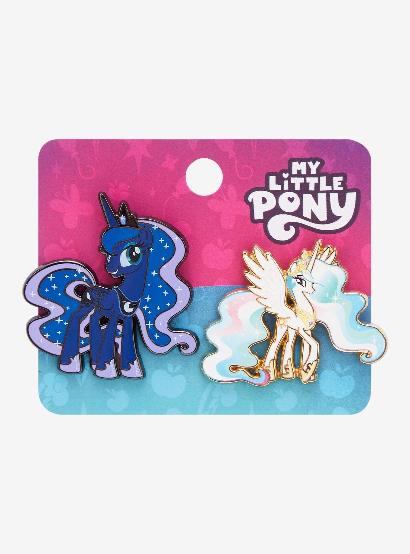 My Little Pony Princess Luna & Princess Celestia Enamel Pin Set Hot Topic Exclusive, , hi-res