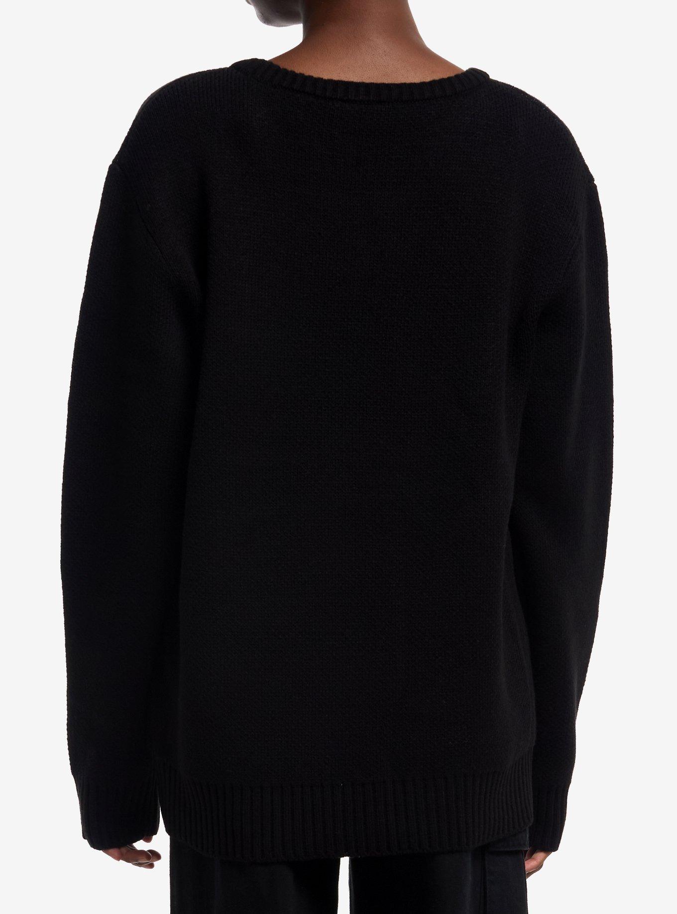 Evanescence Logo Intarsia Sweater, BLACK, alternate - view 3