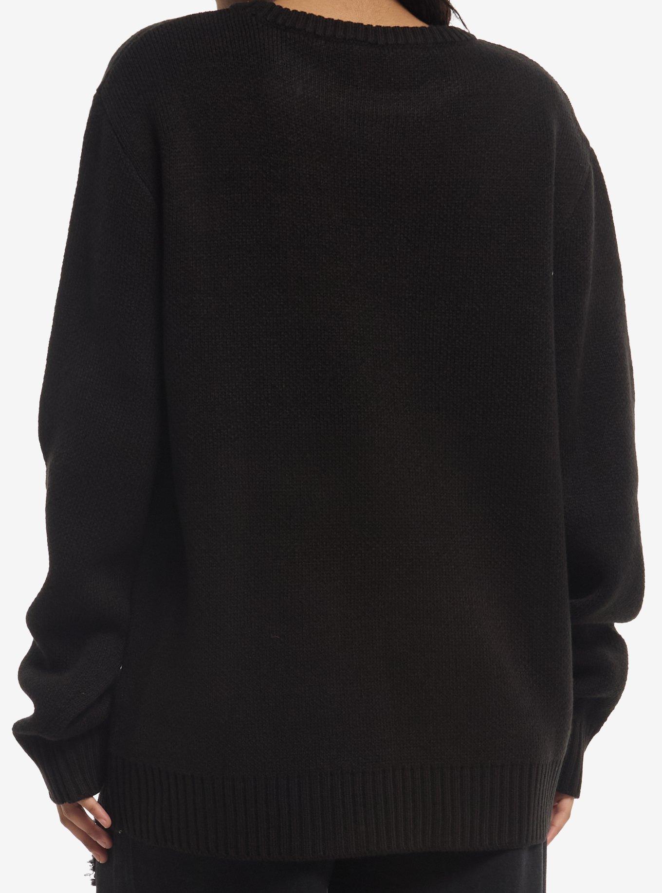 Motionless In White Intarsia Sweater, BLACK, alternate - view 3